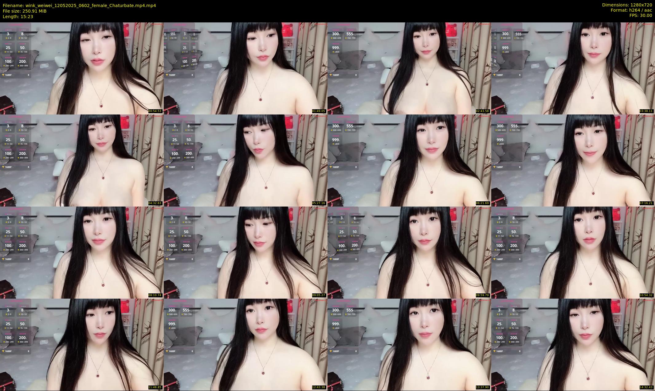 wink_weiwei — 16 minute Chaturbate female cam show recording, 720p, May 12, 2025