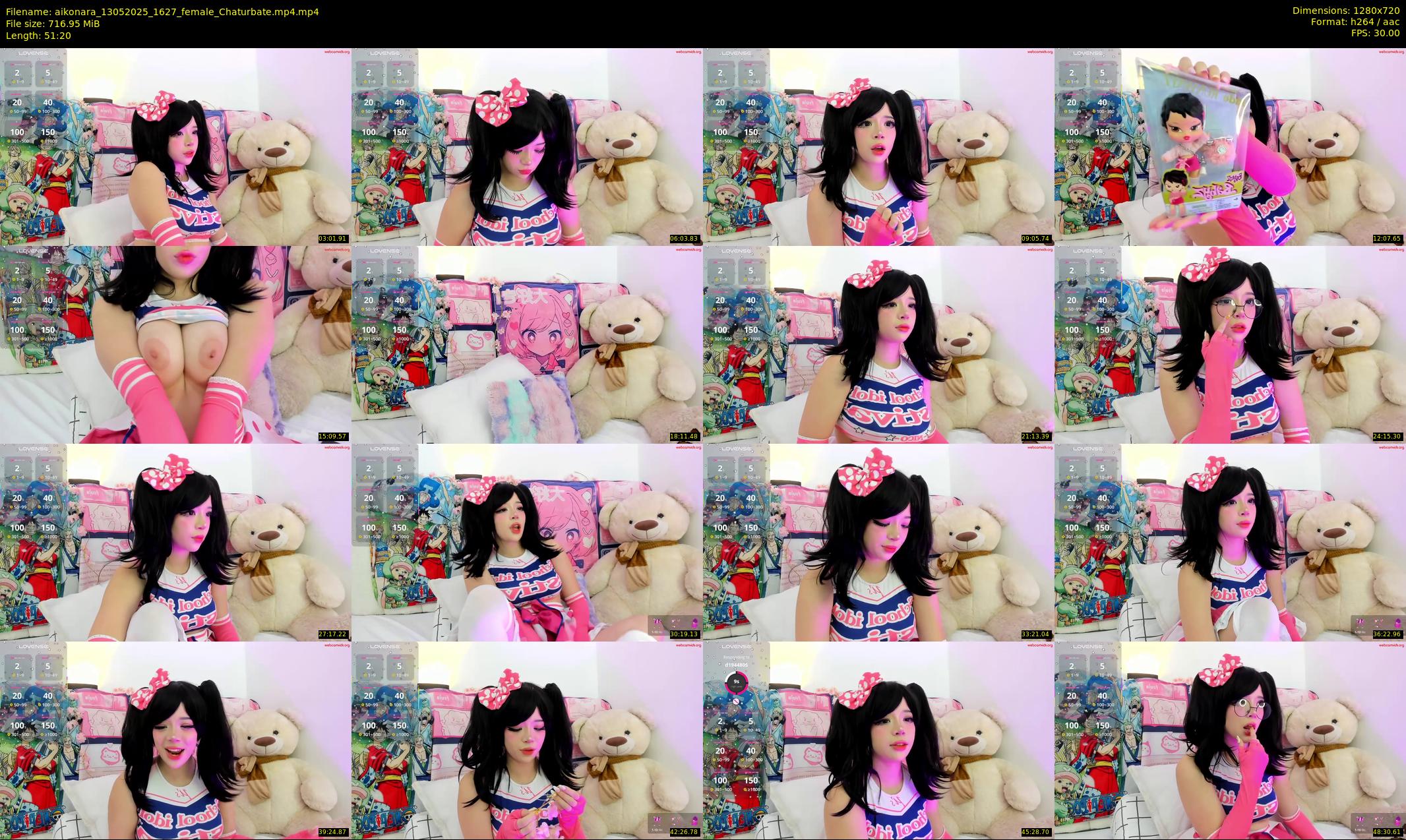 aikonara — 52 minute Chaturbate female cam show recording, 720p, May 13, 2025