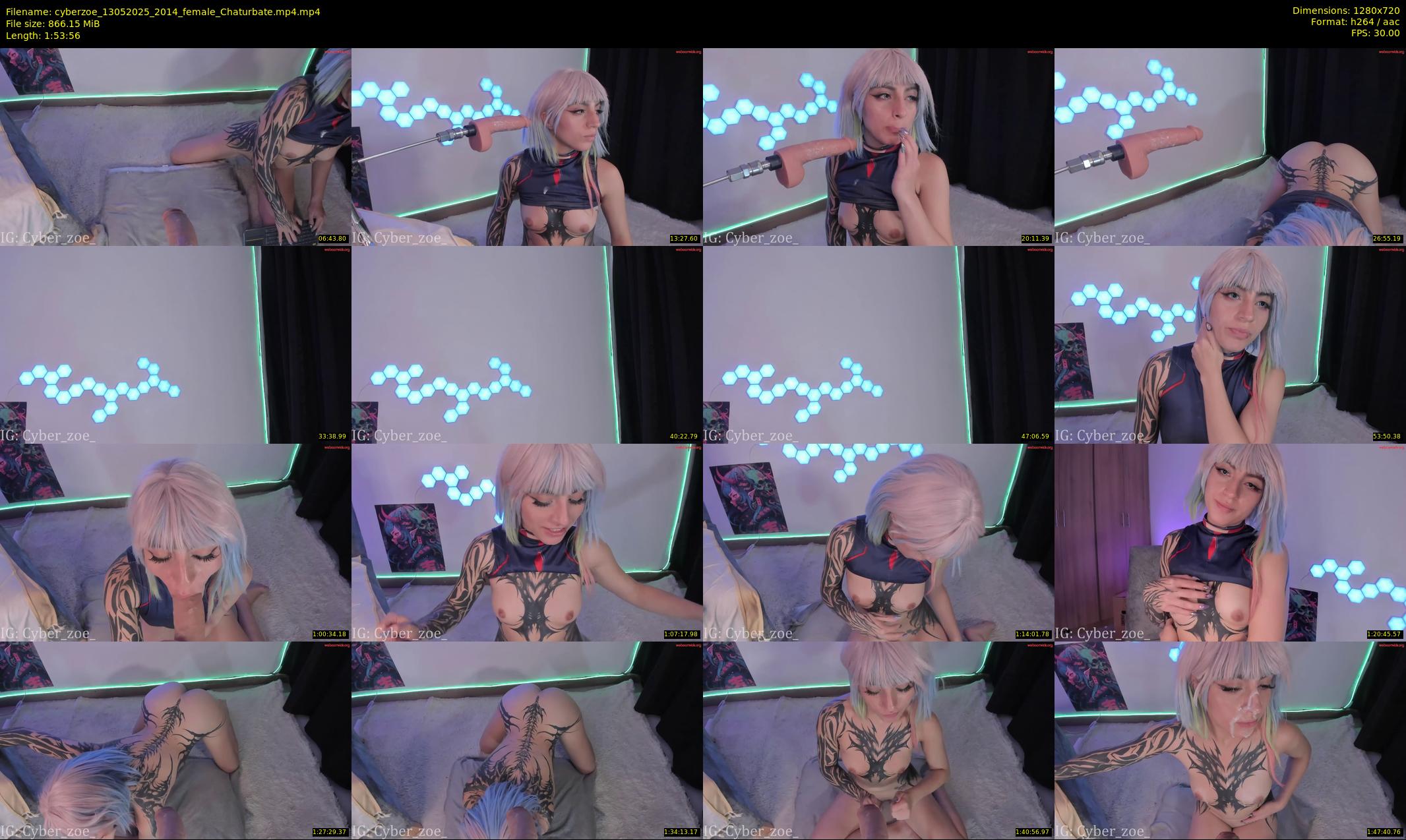 cyberzoe — 114 minute Chaturbate female cam show recording, 720p, May 13, 2025