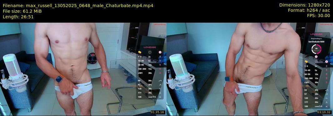 max_russell — 27 minute Chaturbate male cam show recording, 720p, May 13, 2025