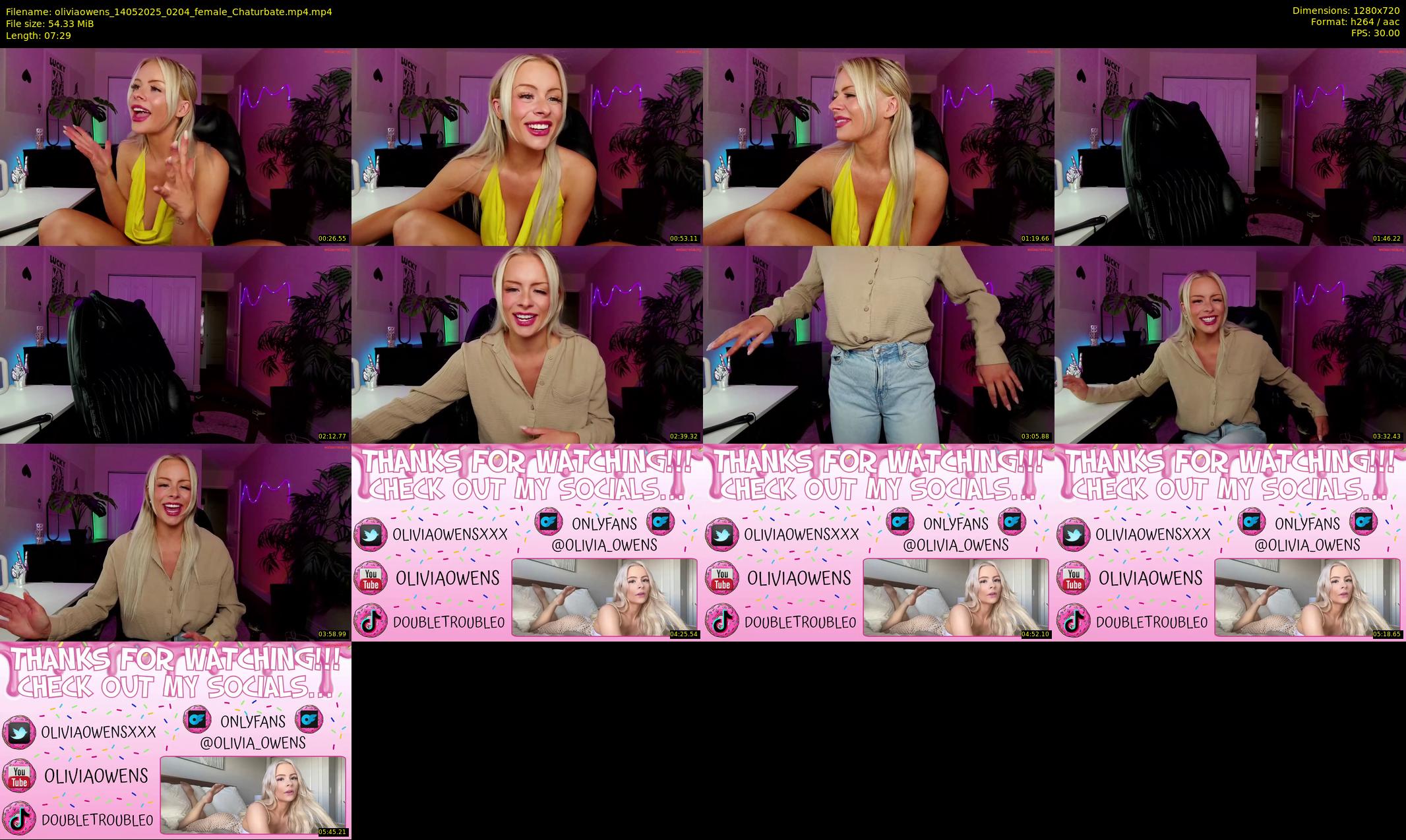 oliviaowens — 8 minute Chaturbate female cam show recording, 720p, May 14, 2025