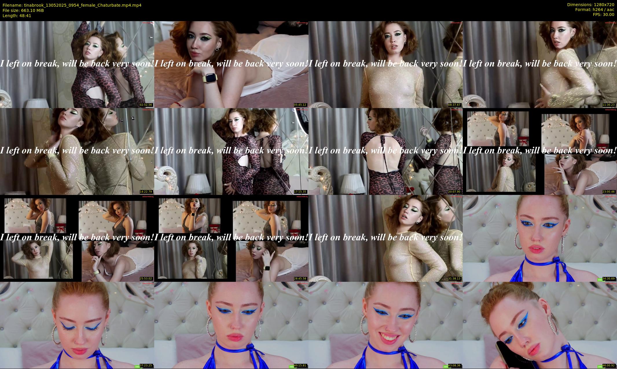 tinabrook — 49 minute Chaturbate female cam show recording, 720p, May 13, 2025