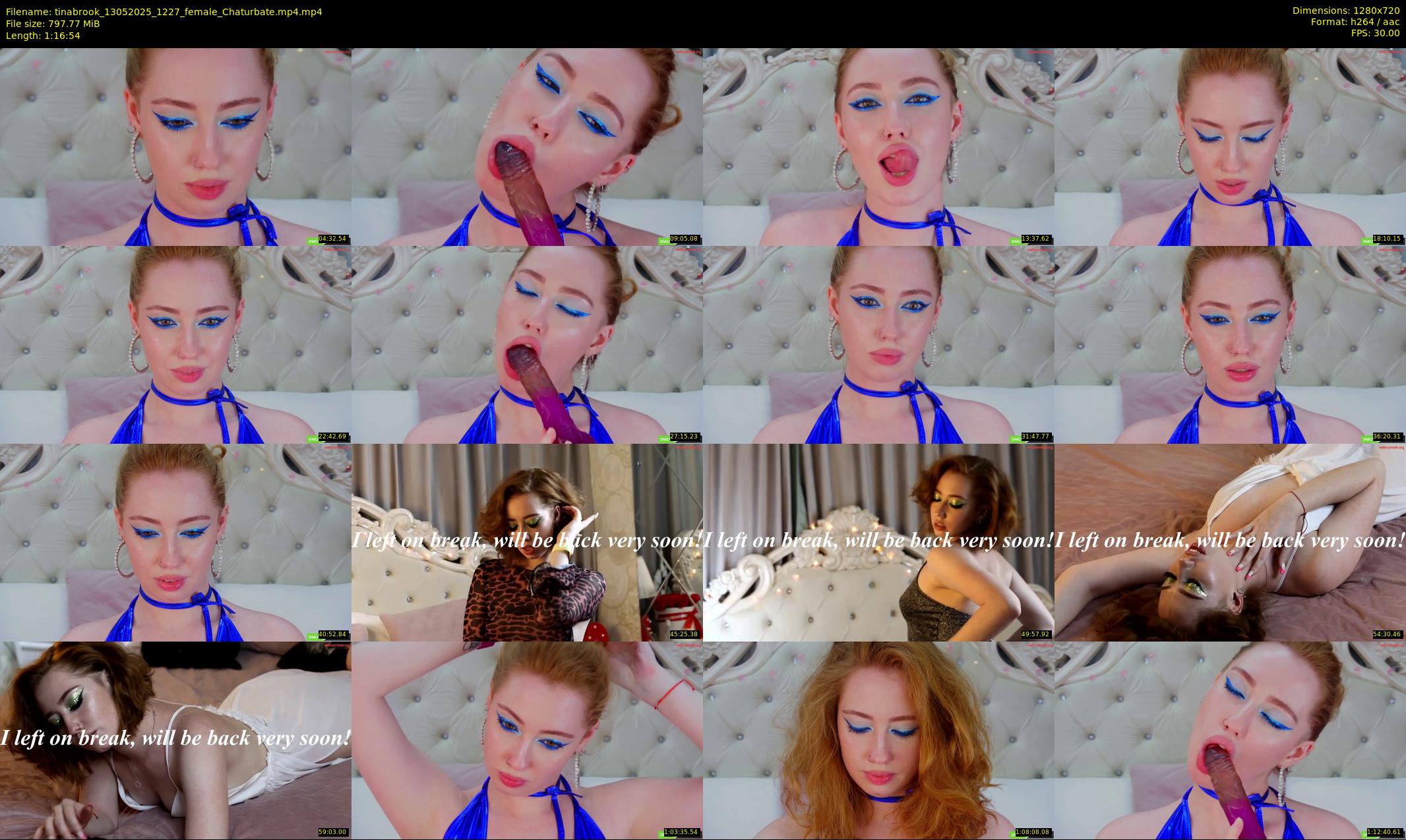 tinabrook — 77 minute Chaturbate female cam show recording, 720p, May 13, 2025