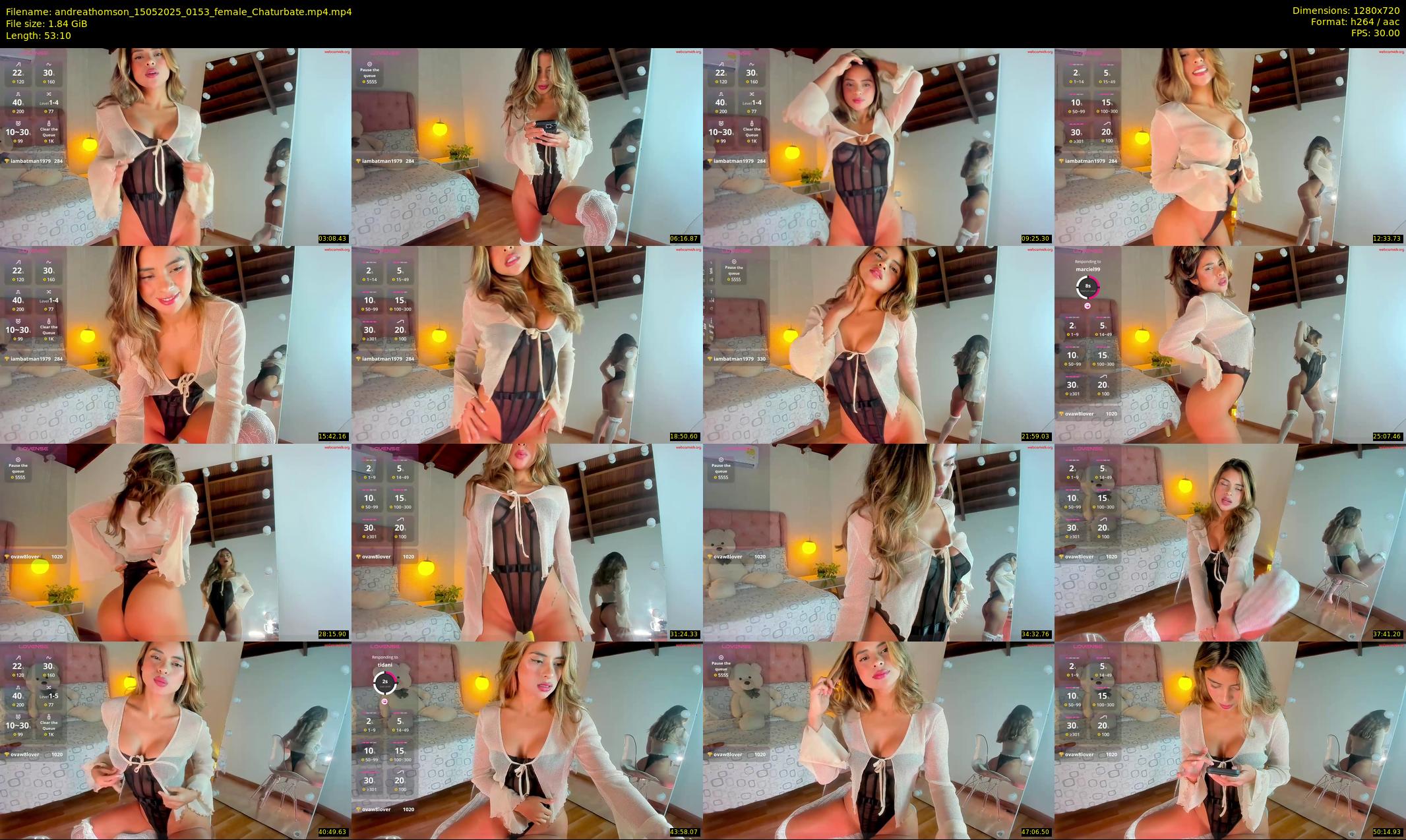 andreathomson — 54 minute Chaturbate female cam show recording, 720p, May 15, 2025