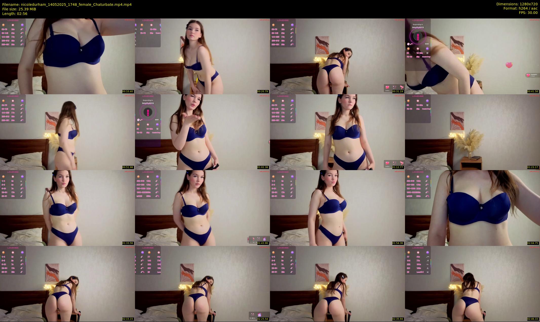 nicoledurham — 3 minute Chaturbate female cam show recording, 720p, May 14, 2025