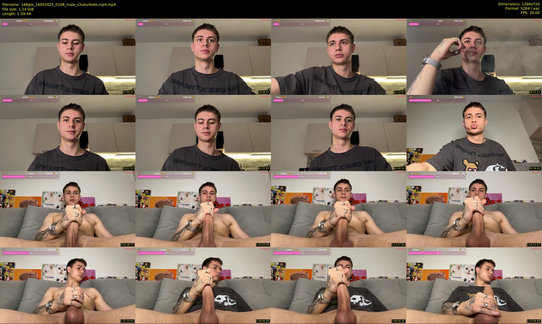 168gio — 120 minute Chaturbate male cam show recording, 720p, May 16, 2025