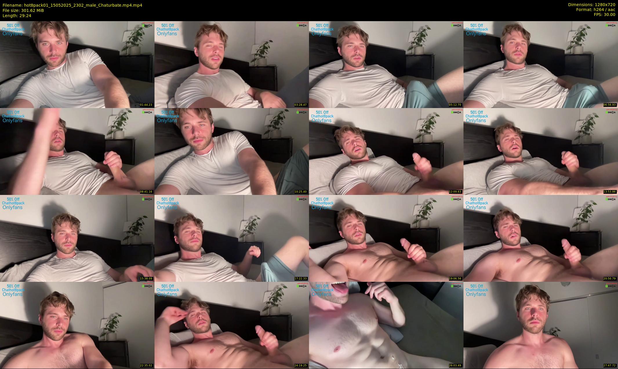 hot8pack01 — 30 minute Chaturbate male cam show recording, 720p, May 15, 2025