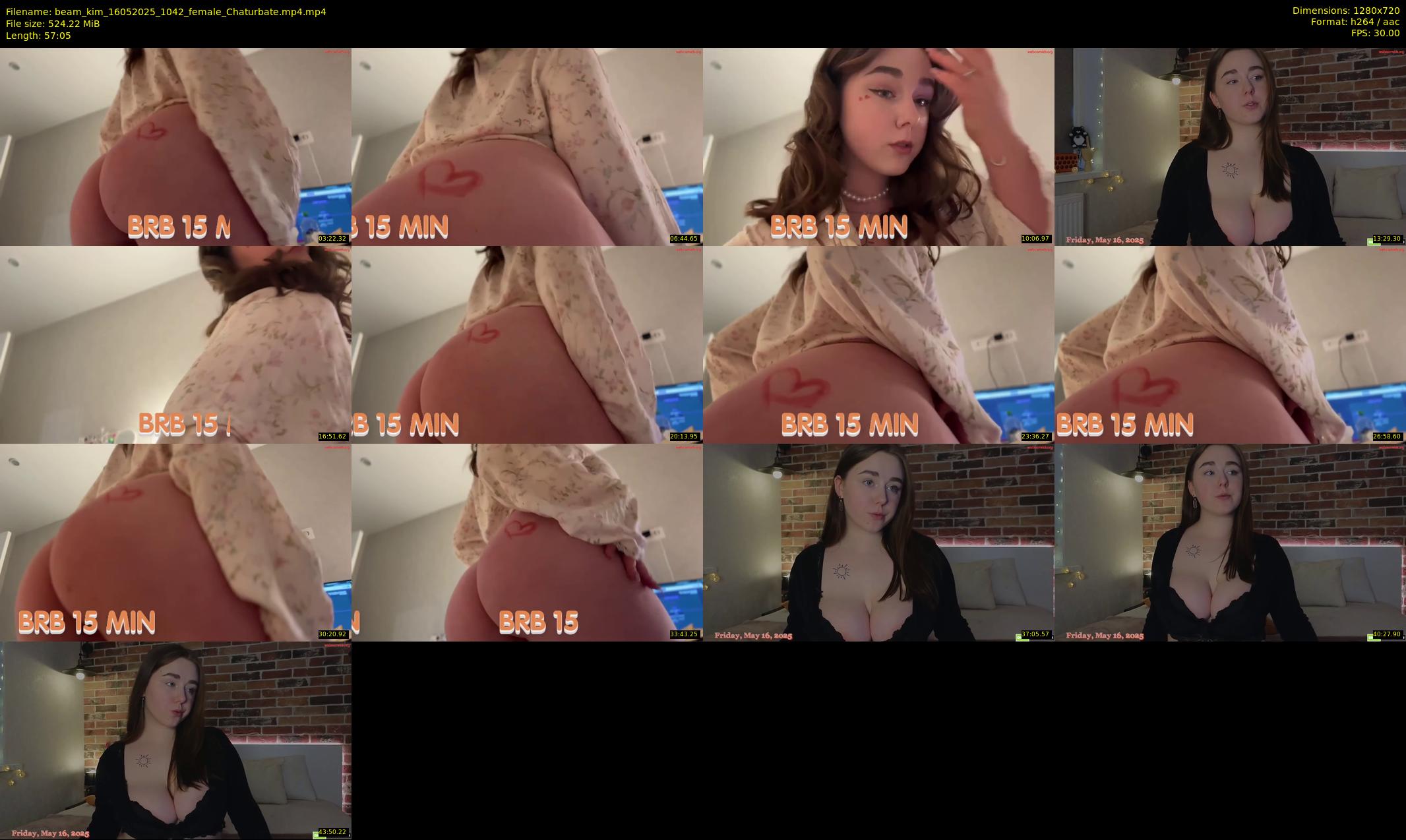 beam_kim — 58 minute Chaturbate female cam show recording, 720p, May 16, 2025