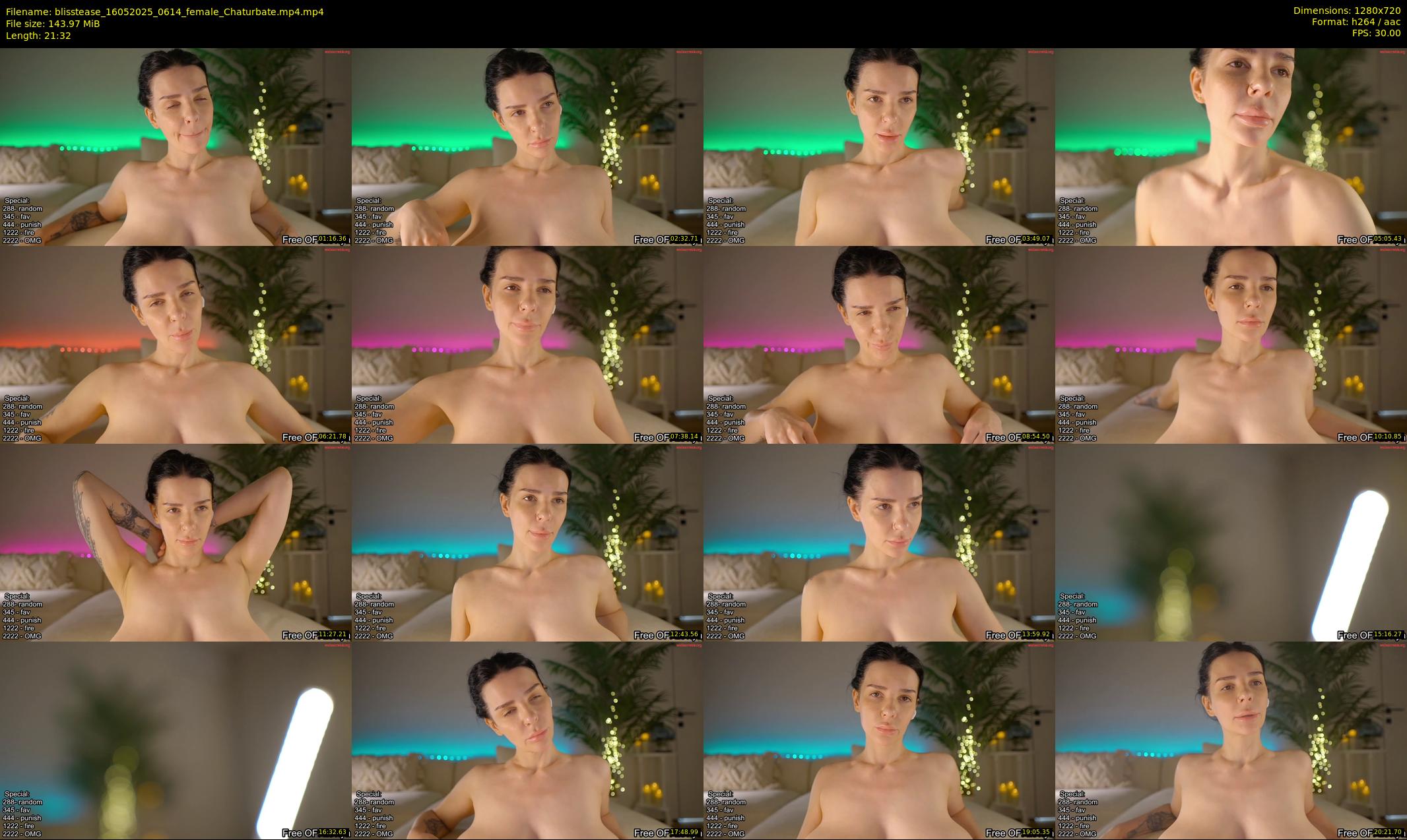 blisstease — 22 minute Chaturbate female cam show recording, 720p, May 16, 2025