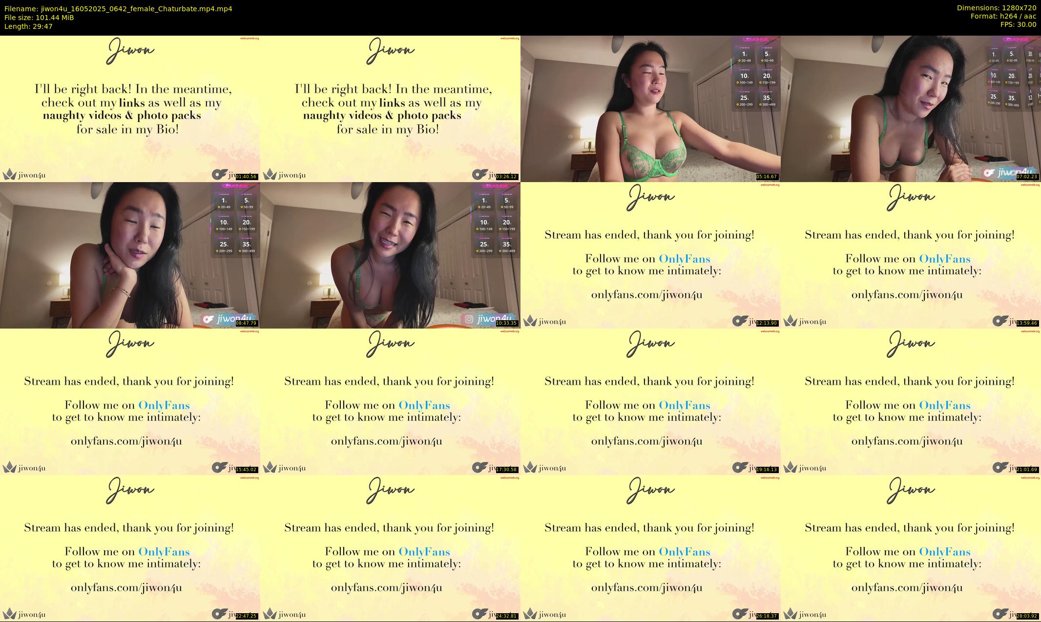 jiwon4u — 30 minute Chaturbate female cam show recording, 720p, May 16, 2025