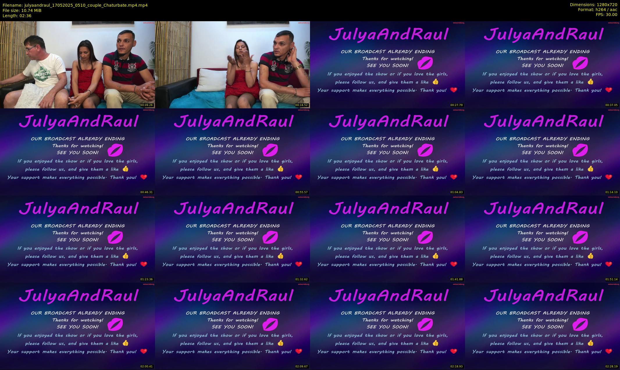julyaandraul — 3 minute Chaturbate couple cam show recording, 720p, May 17, 2025