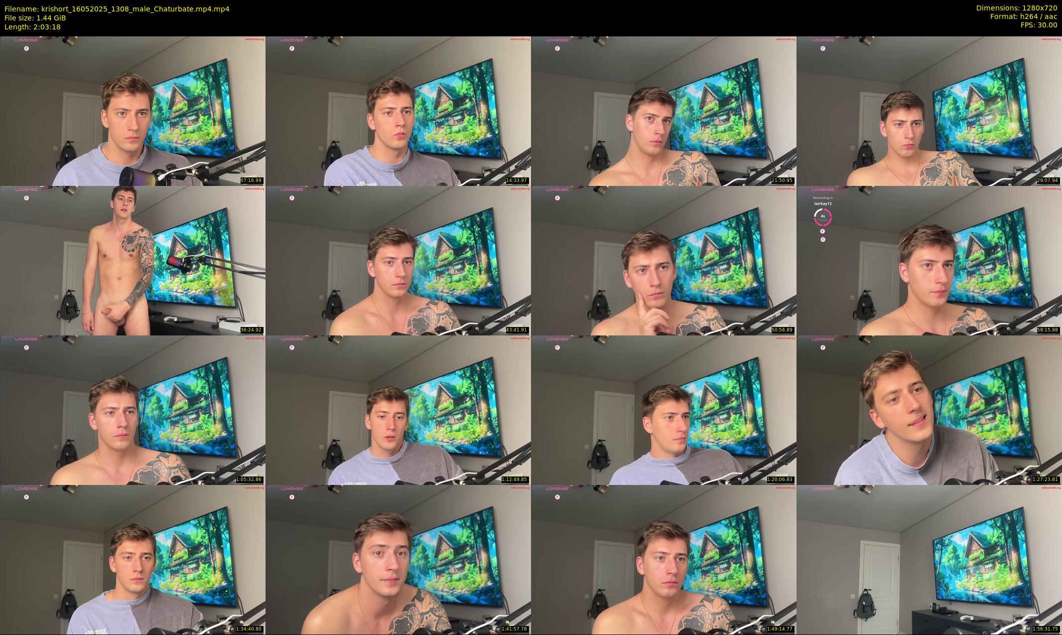 krishort — 124 minute Chaturbate male cam show recording, 720p, May 16, 2025