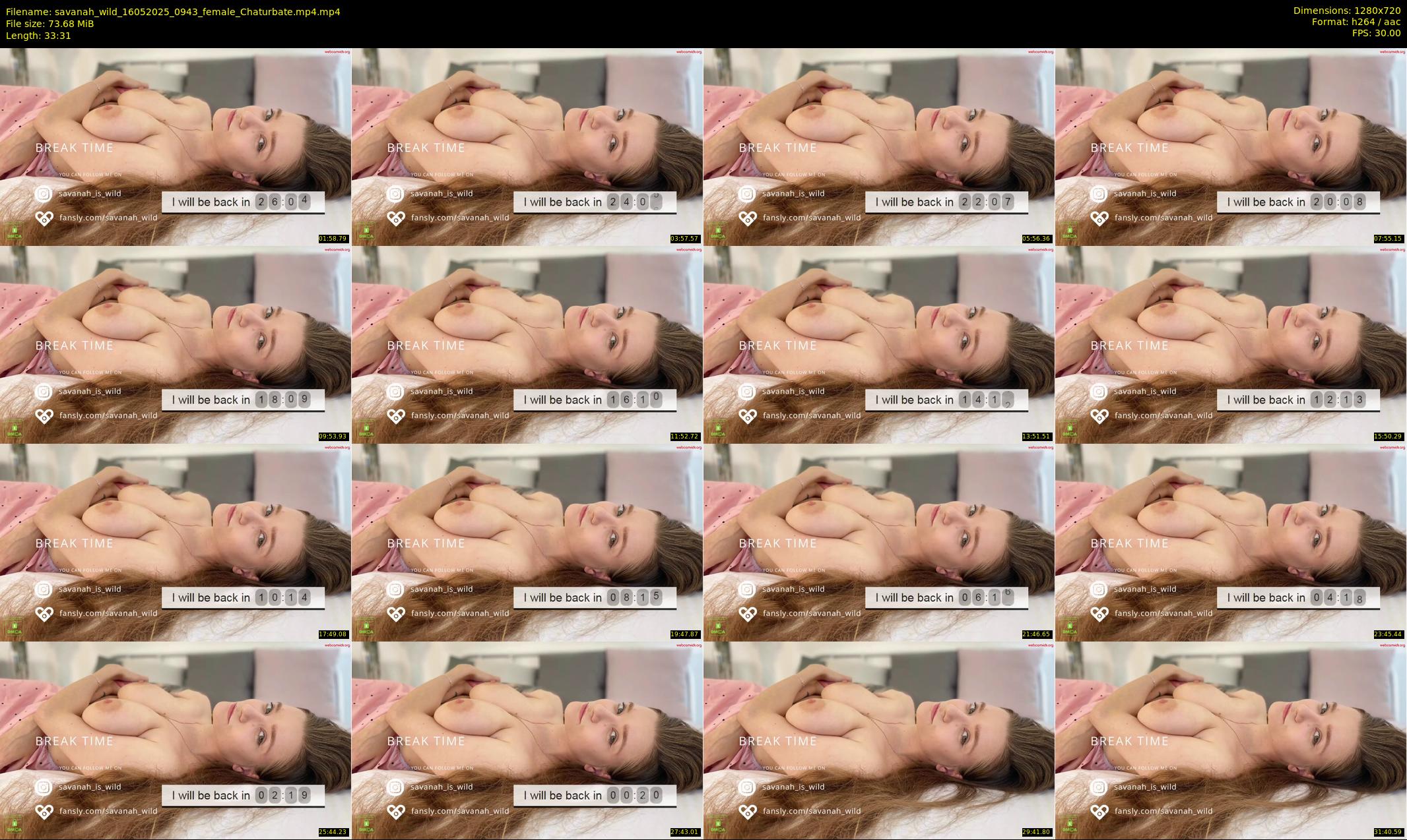 savanah_wild — 34 minute Chaturbate female cam show recording, 720p, May 16, 2025