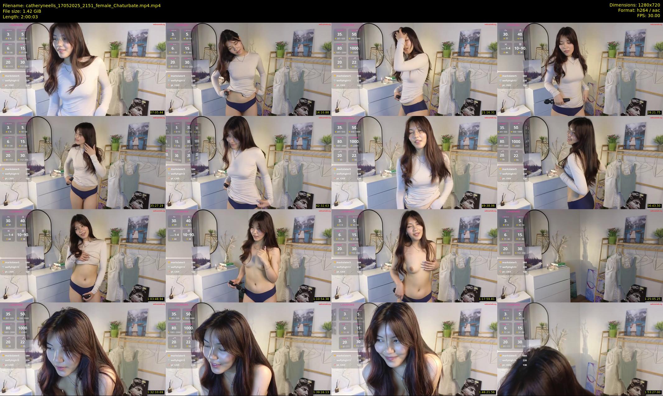catheryneells — 121 minute Chaturbate female cam show recording, 720p, May 17, 2025