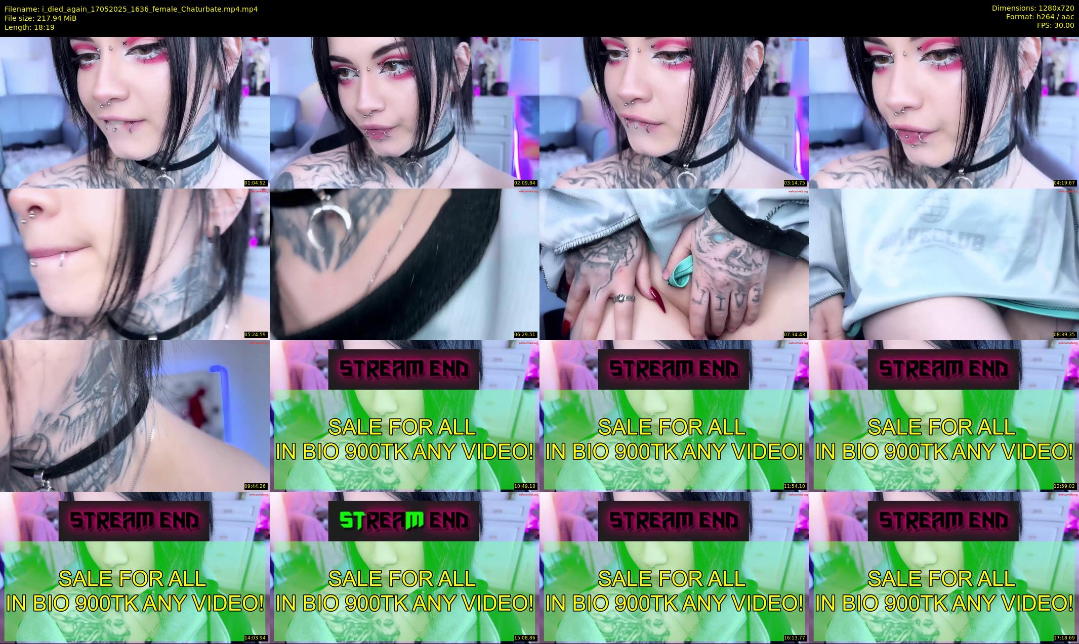 i_died_again — 19 minute Chaturbate female cam show recording, 720p, May 17, 2025
