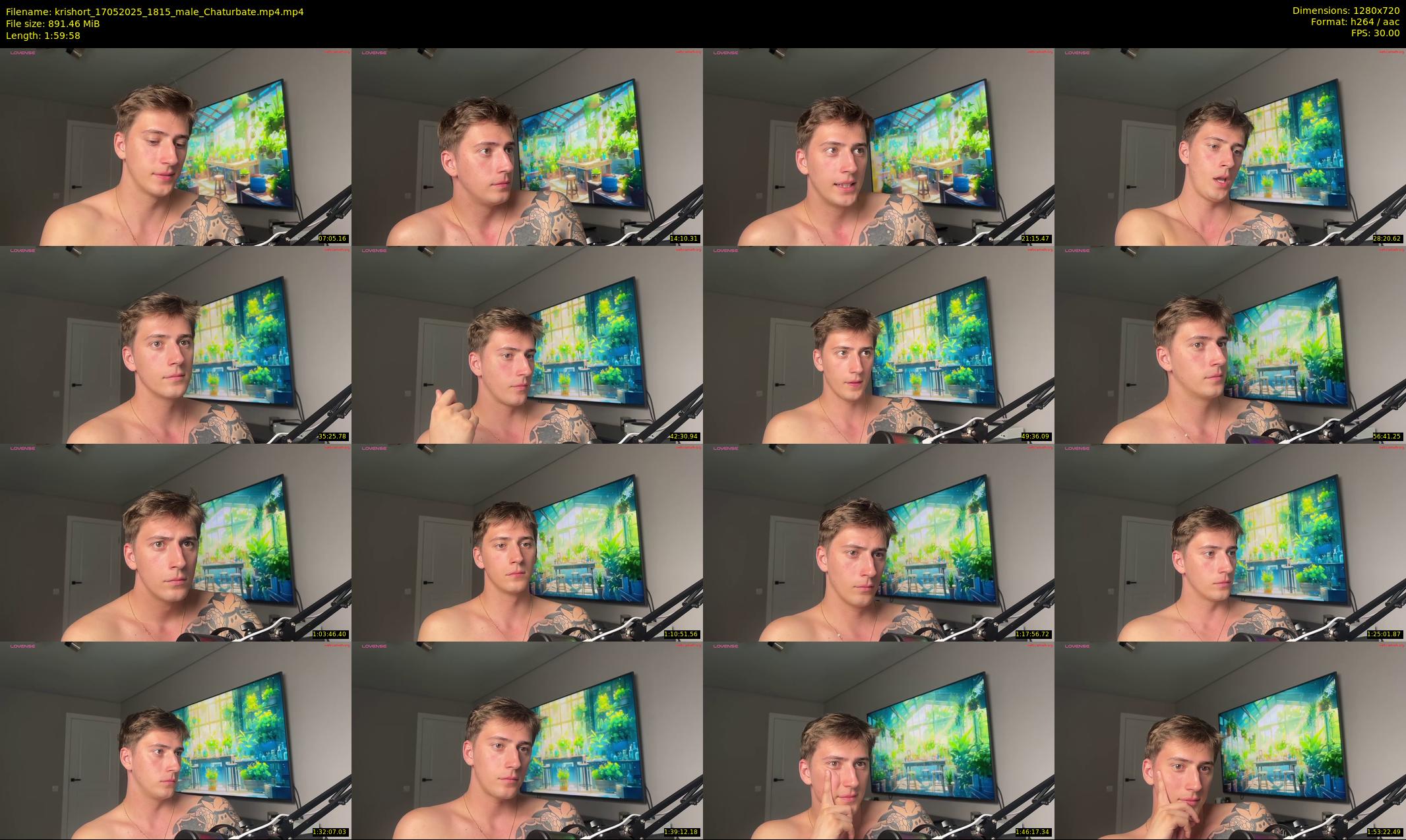 krishort — 120 minute Chaturbate male cam show recording, 720p, May 17, 2025
