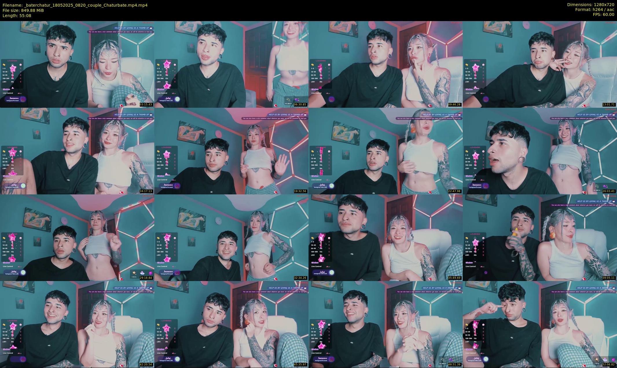 _baterchatur — 56 minute Chaturbate couple cam show recording, 720p, May 18, 2025
