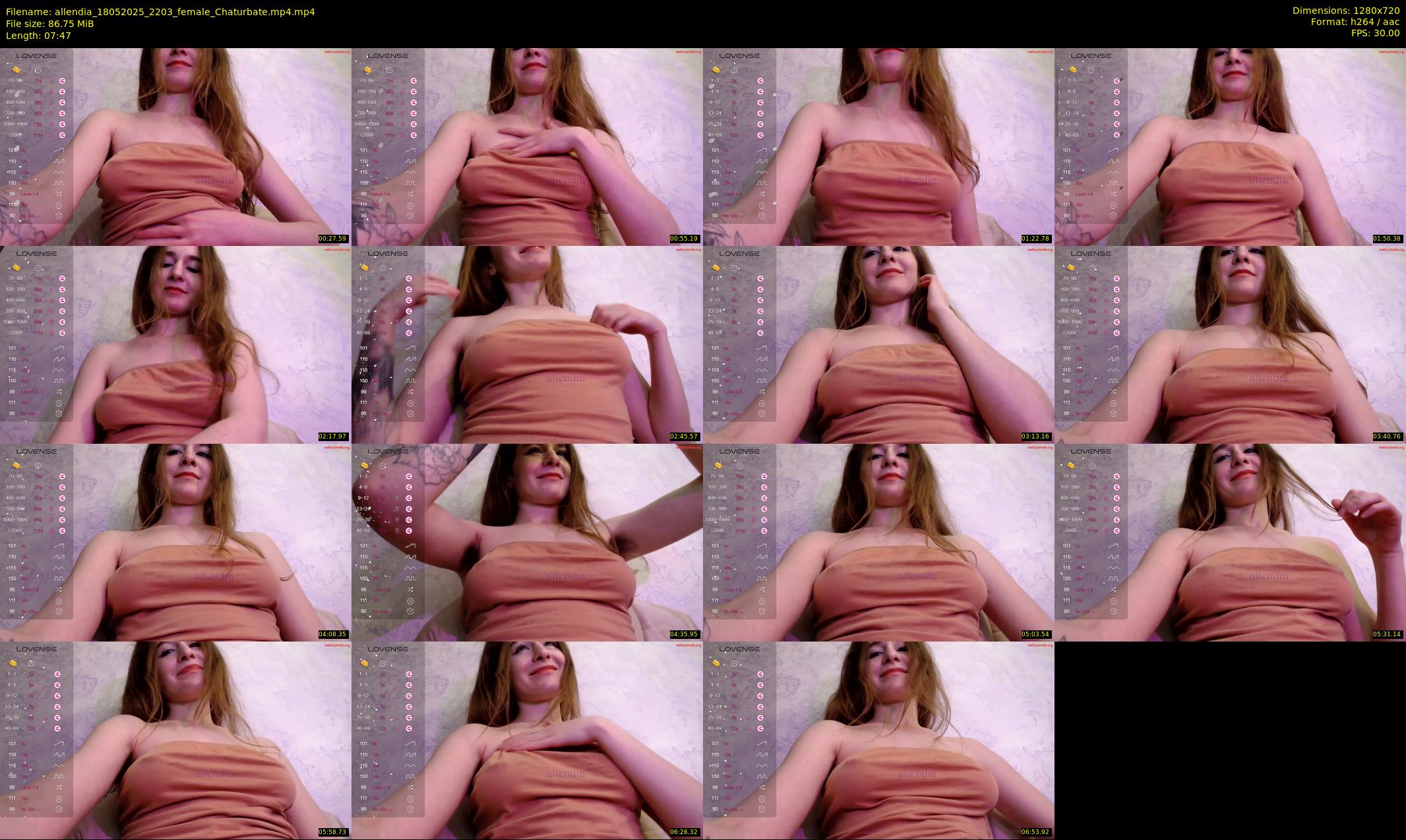 allendia — 8 minute Chaturbate female cam show recording, 720p, May 18, 2025
