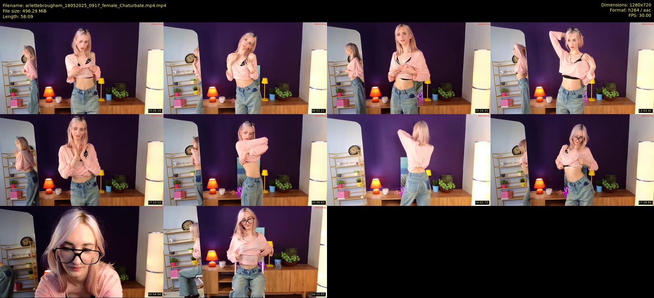 arlettebrougham — 59 minute Chaturbate female cam show recording, 720p, May 18, 2025