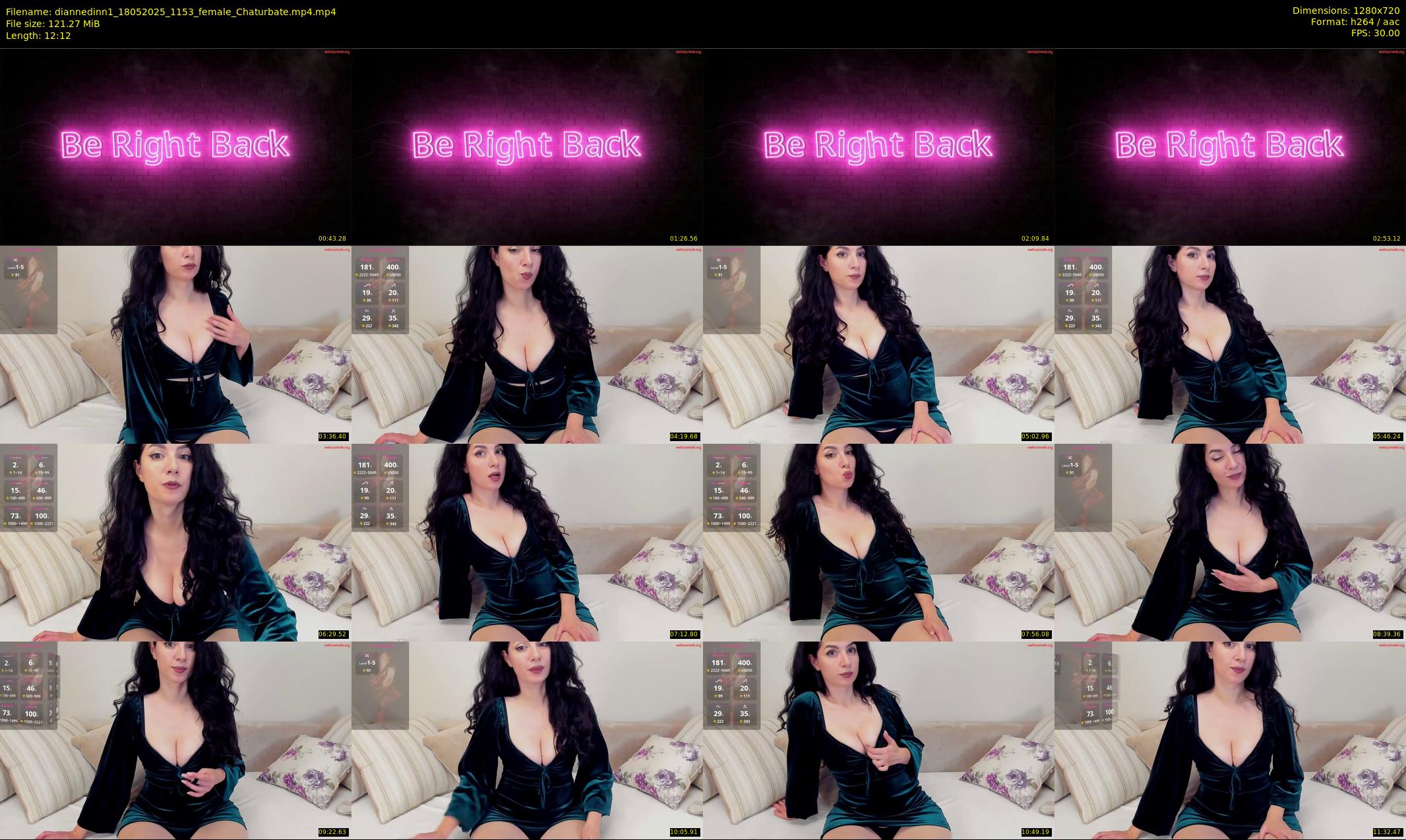 diannedinn1 — 13 minute Chaturbate female cam show recording, 720p, May 18, 2025