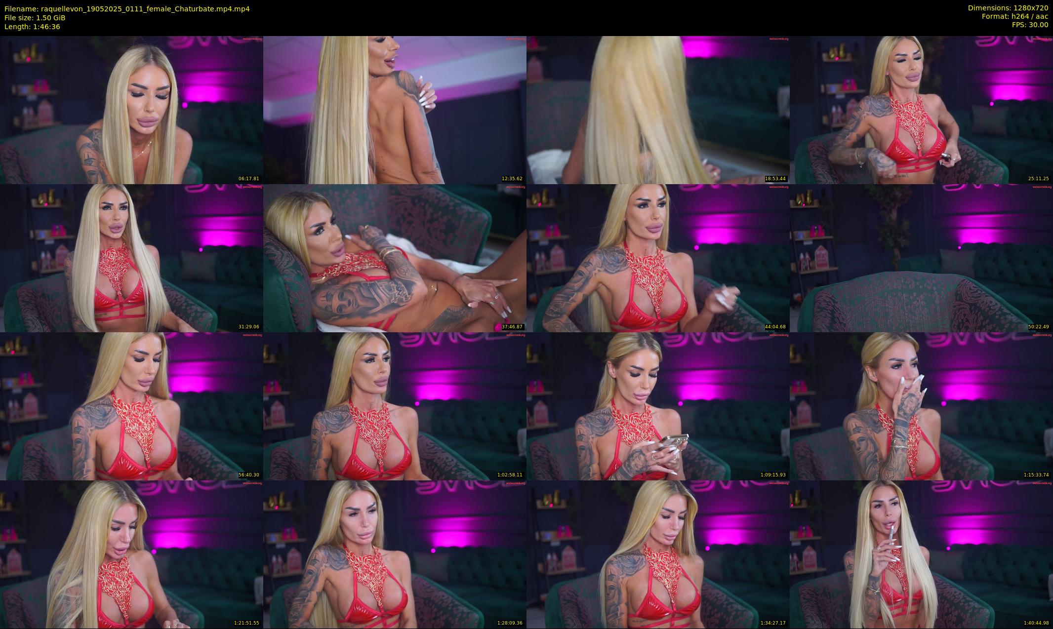 raquellevon — 107 minute Chaturbate female cam show recording, 720p, May 19, 2025