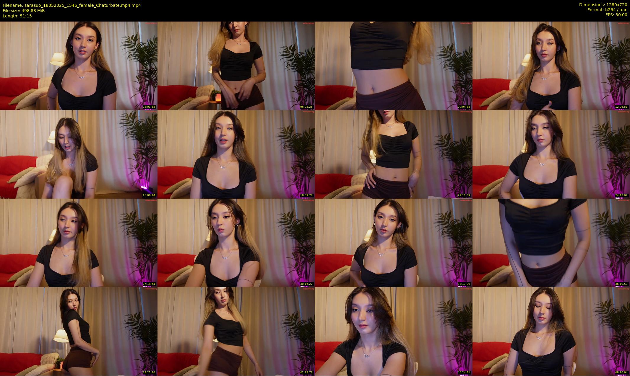 sarasuo — 52 minute Chaturbate female cam show recording, 720p, May 18, 2025