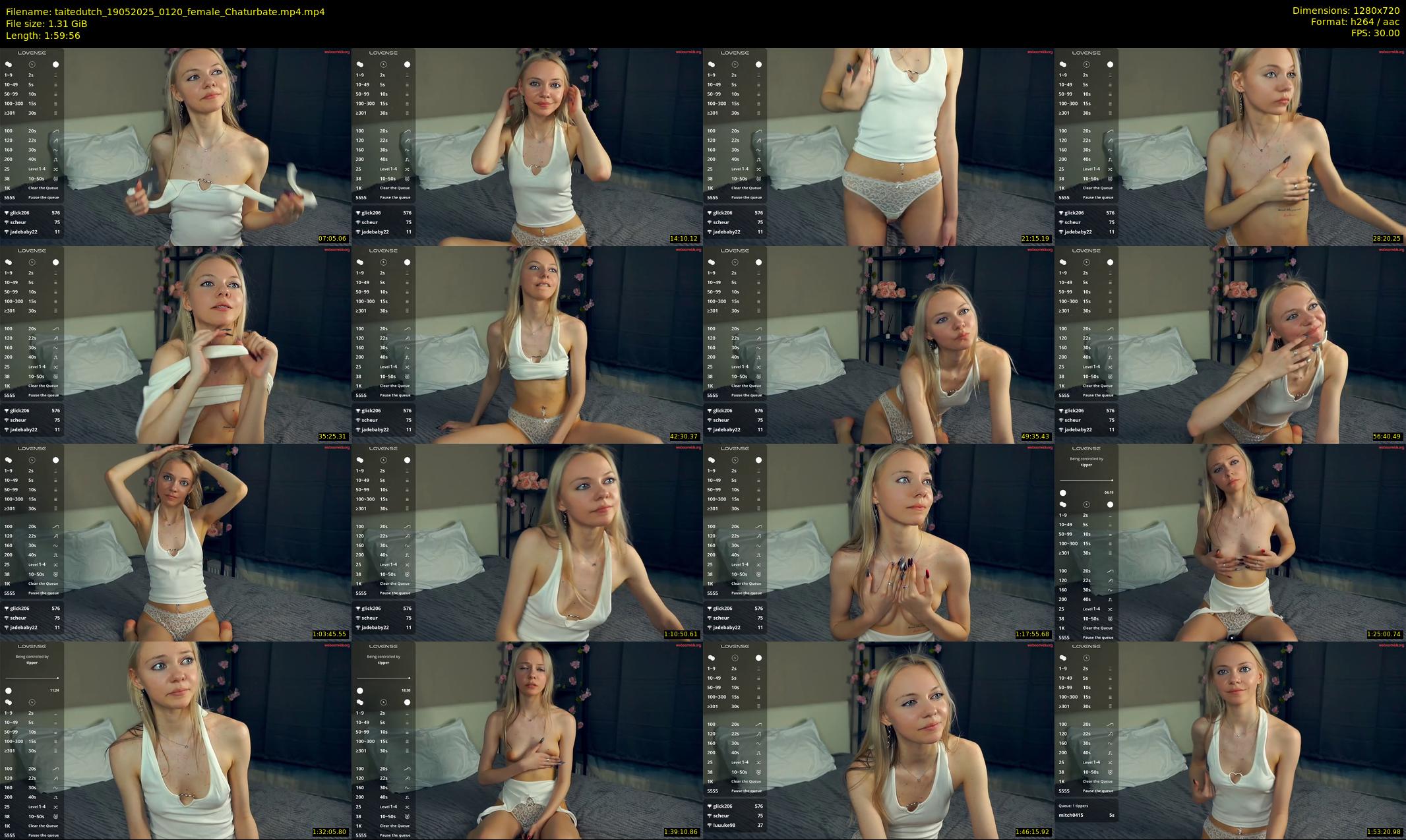 taitedutch — 120 minute Chaturbate female cam show recording, 720p, May 19, 2025
