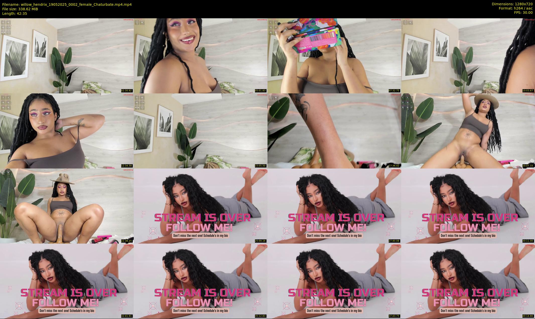 willow_hendrix — 43 minute Chaturbate female cam show recording, 720p, May 19, 2025
