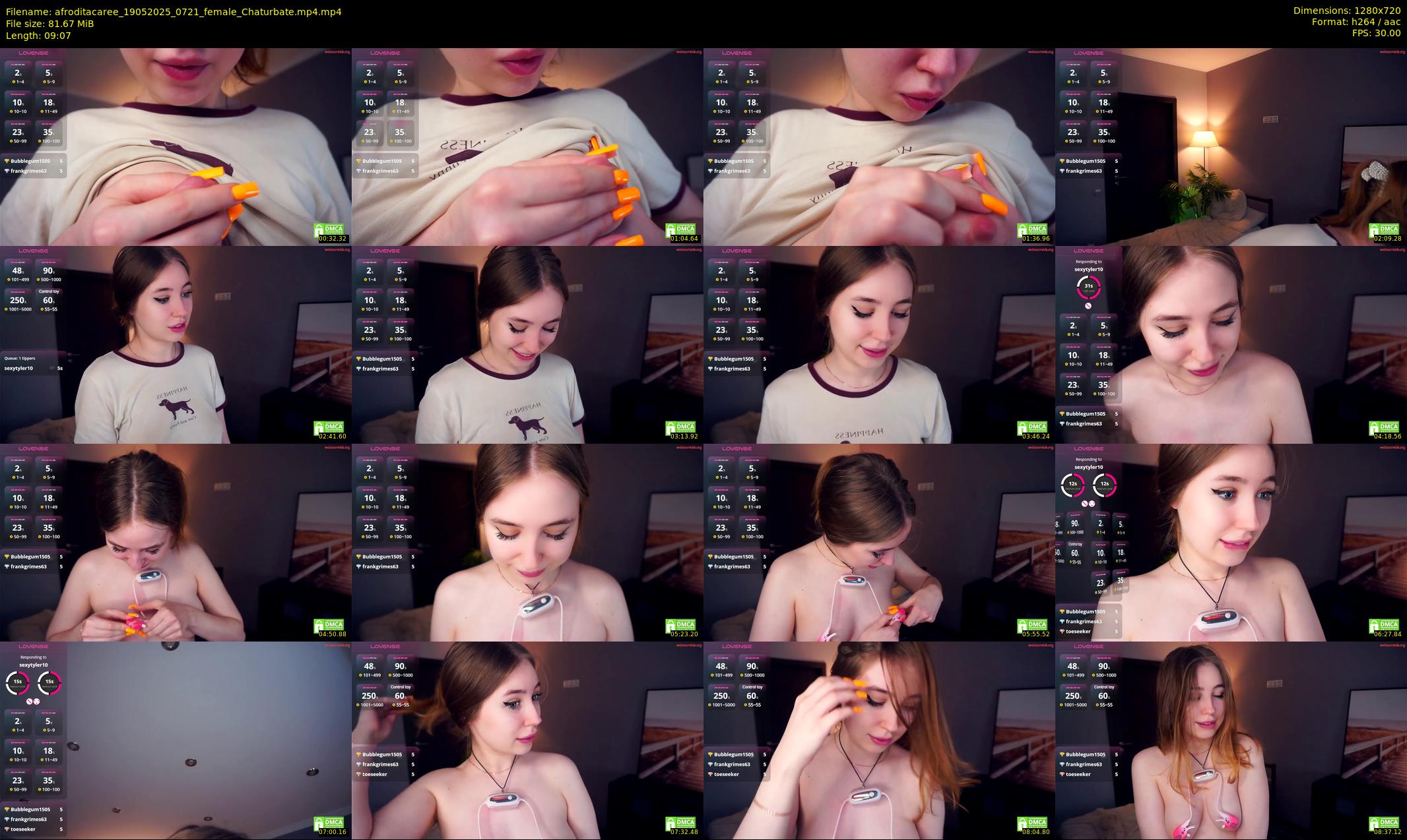 afroditacaree — 10 minute Chaturbate female cam show recording, 720p, May 19, 2025