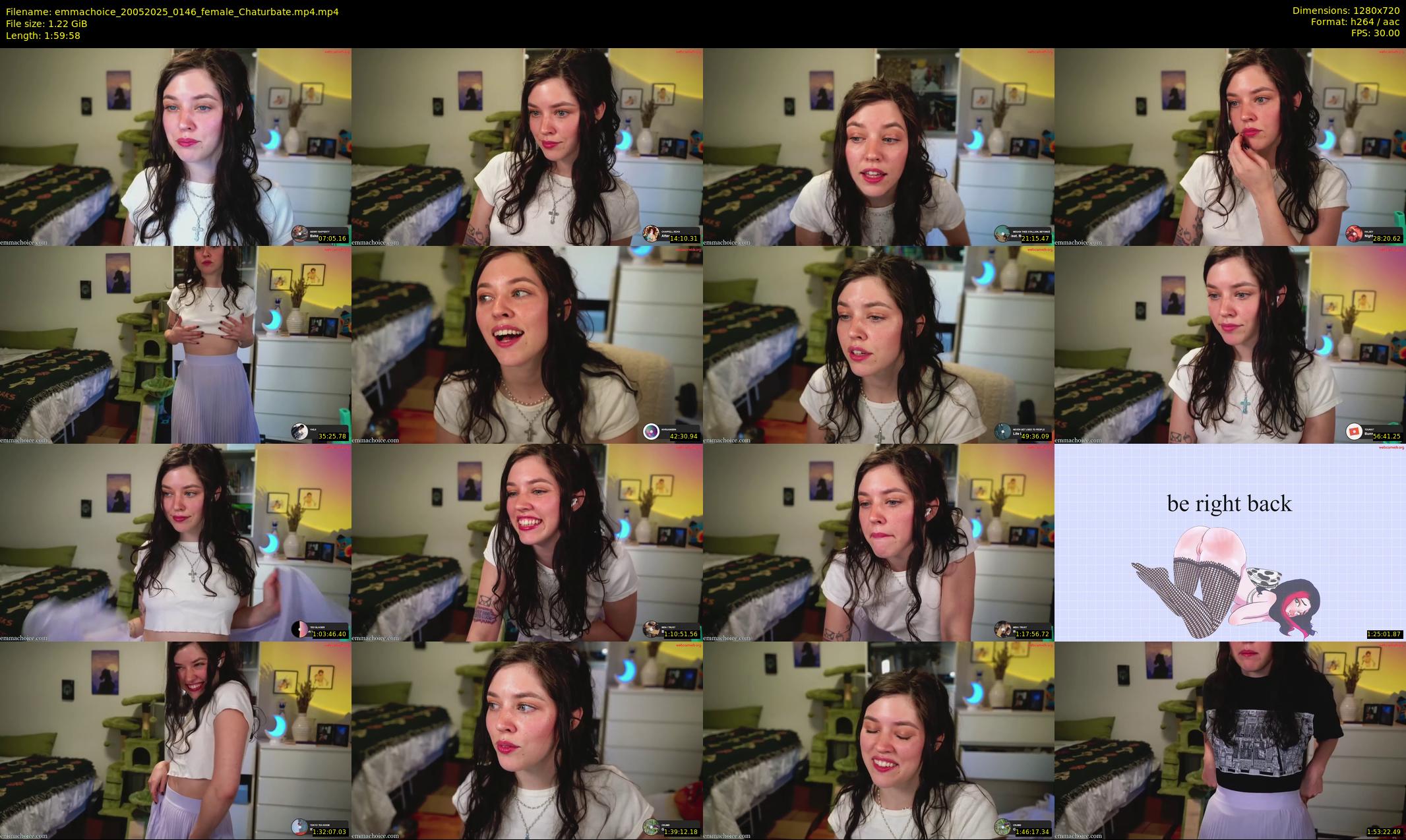 emmachoice — 120 minute Chaturbate female cam show recording, 720p, May 20, 2025