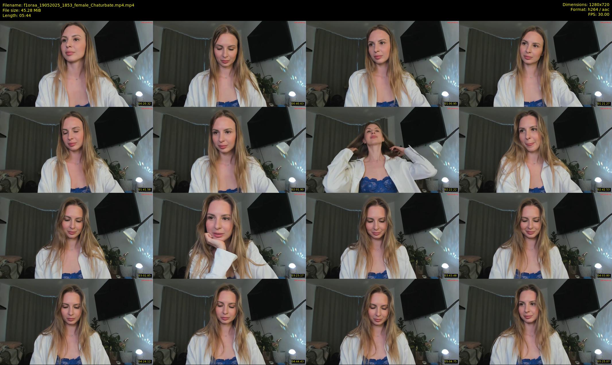 f1oraa — 6 minute Chaturbate female cam show recording, 720p, May 19, 2025