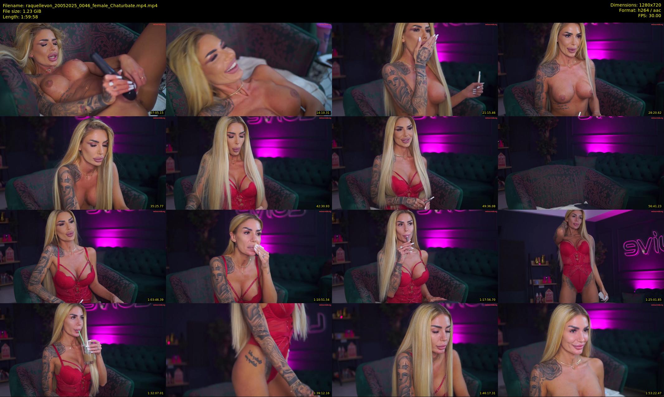 raquellevon — 120 minute Chaturbate female cam show recording, 720p, May 20, 2025