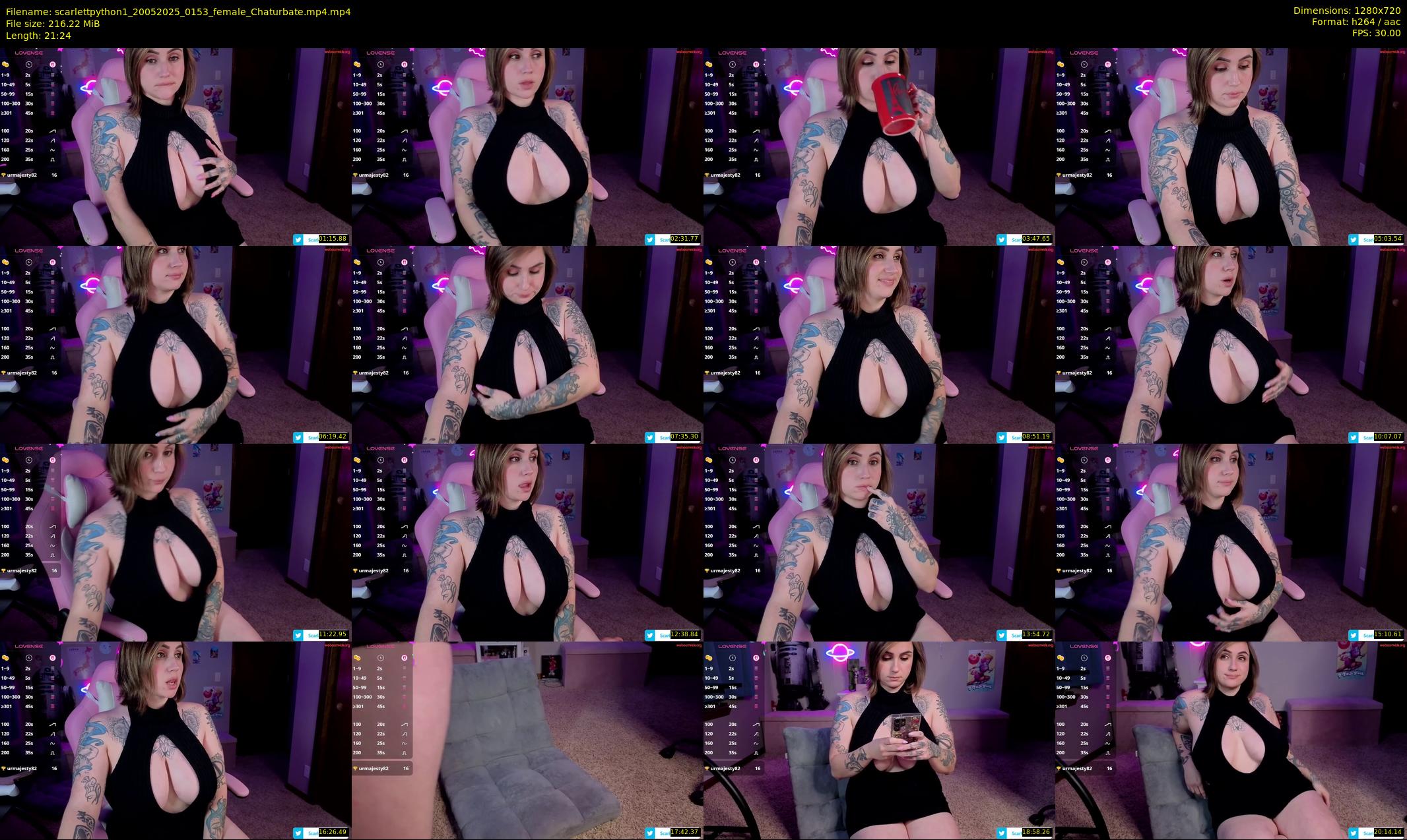 scarlettpython1 — 22 minute Chaturbate female cam show recording, 720p, May 20, 2025