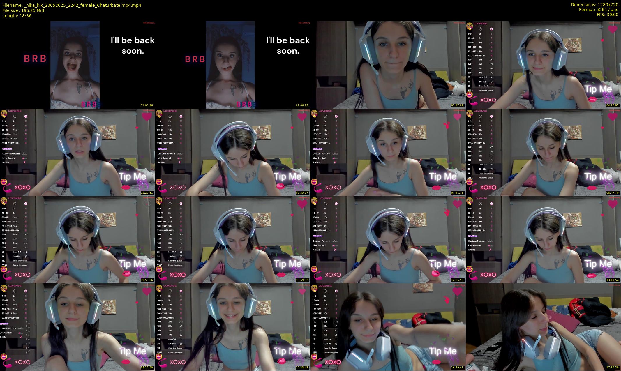 _nika_kik — 19 minute Chaturbate female cam show recording, 720p, May 20, 2025