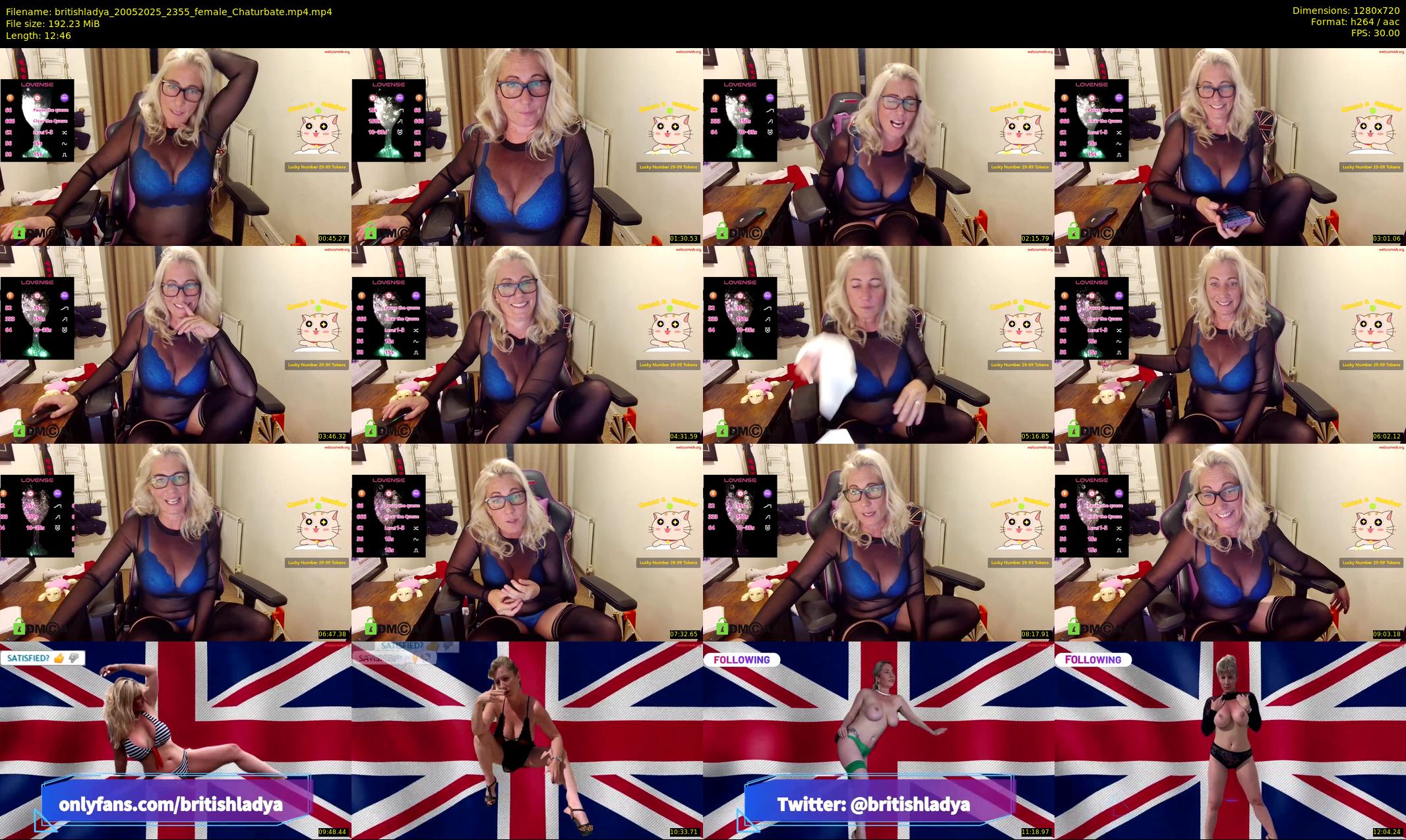 britishladya — 13 minute Chaturbate female cam show recording, 720p, May 20, 2025