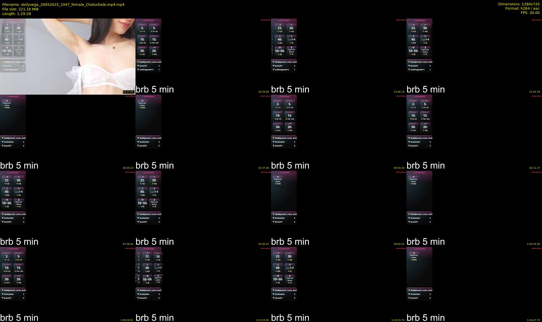 dollyvega — 90 minute Chaturbate female cam show recording, 720p, May 20, 2025