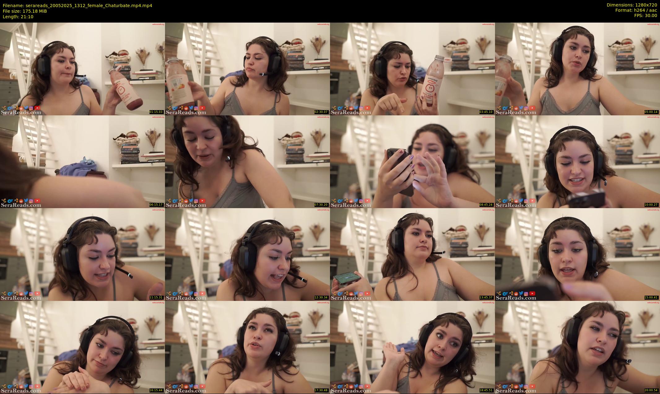 serareads — 22 minute Chaturbate female cam show recording, 720p, May 20, 2025