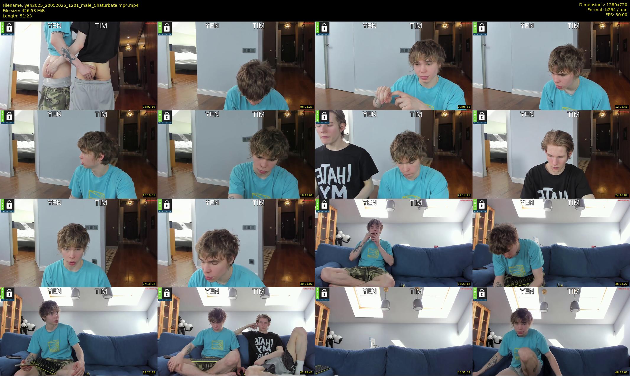 yen2025 — 52 minute Chaturbate male cam show recording, 720p, May 20, 2025