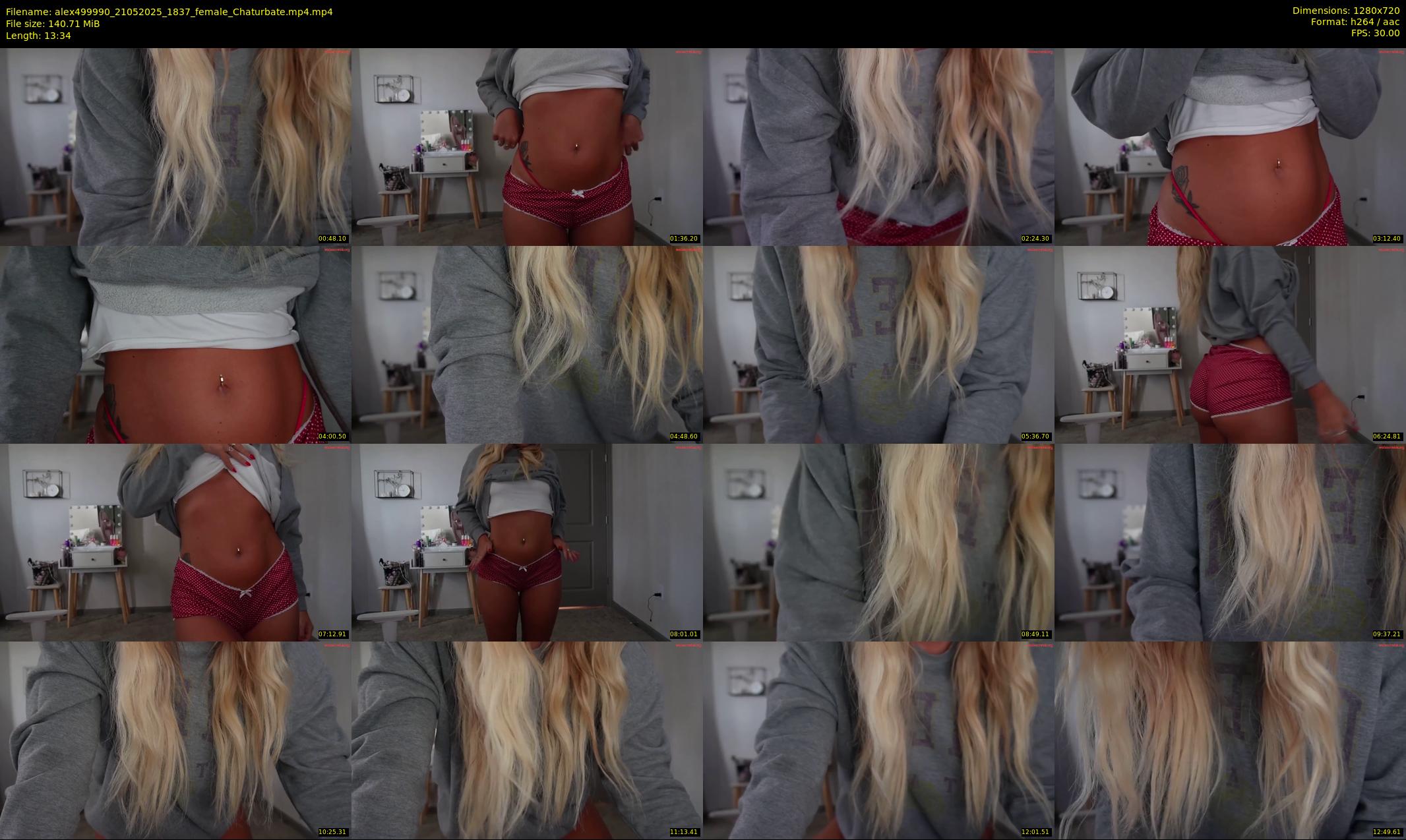 alex499990 — 14 minute Chaturbate female cam show recording, 720p, May 21, 2025