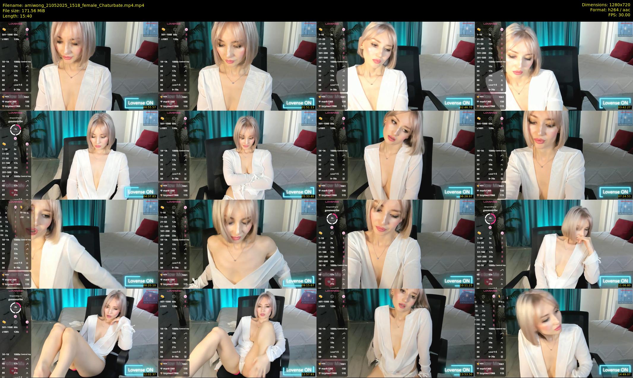 amiwong — 16 minute Chaturbate female cam show recording, 720p, May 21, 2025