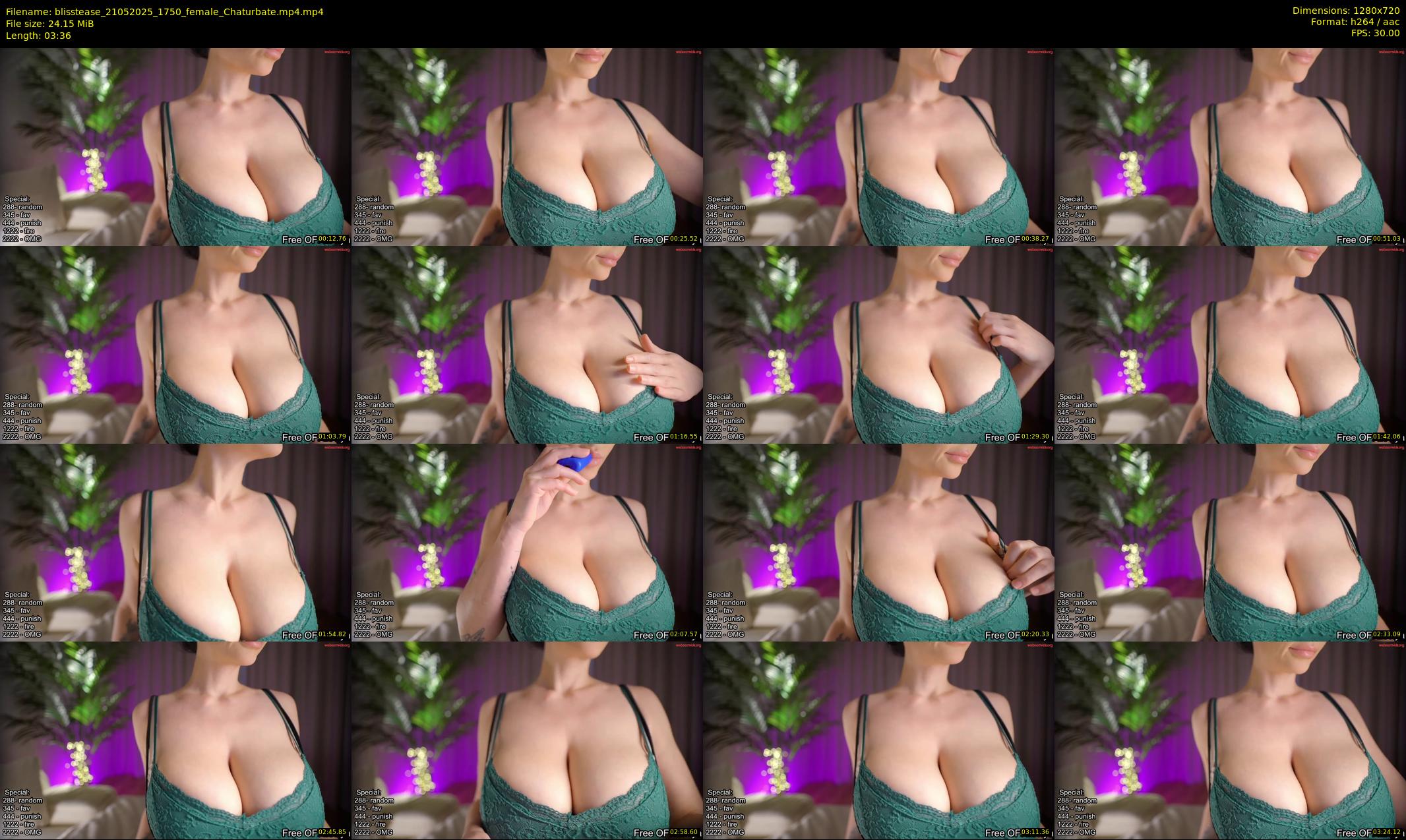 blisstease — 4 minute Chaturbate female cam show recording, 720p, May 21, 2025