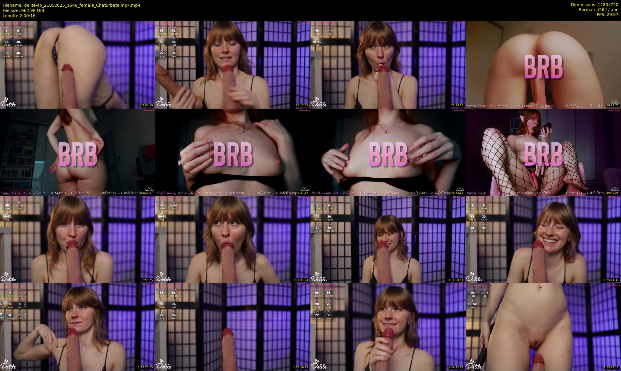 delitevip — 121 minute Chaturbate female cam show recording, 720p, May 21, 2025