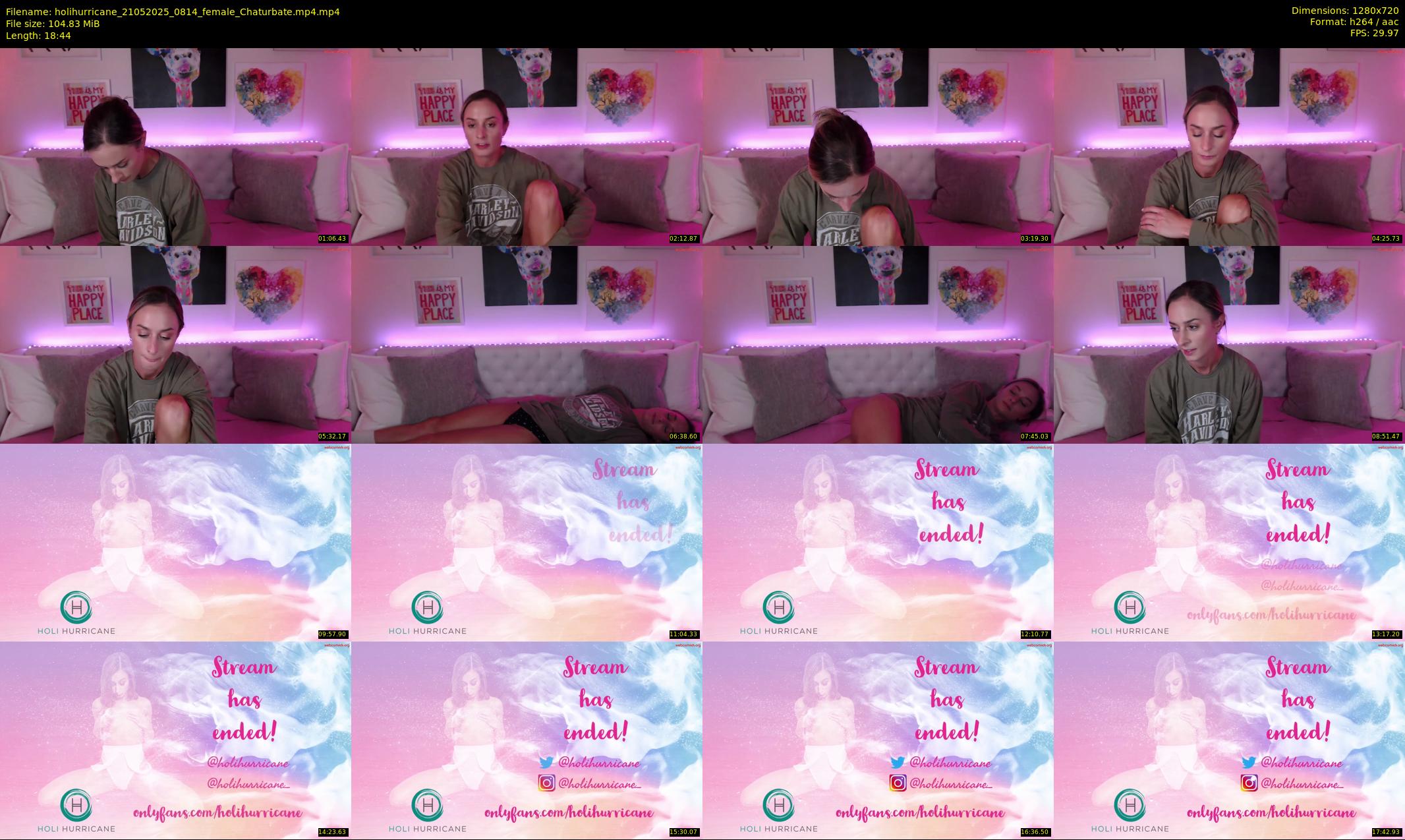 holihurricane — 19 minute Chaturbate female cam show recording, 720p, May 21, 2025