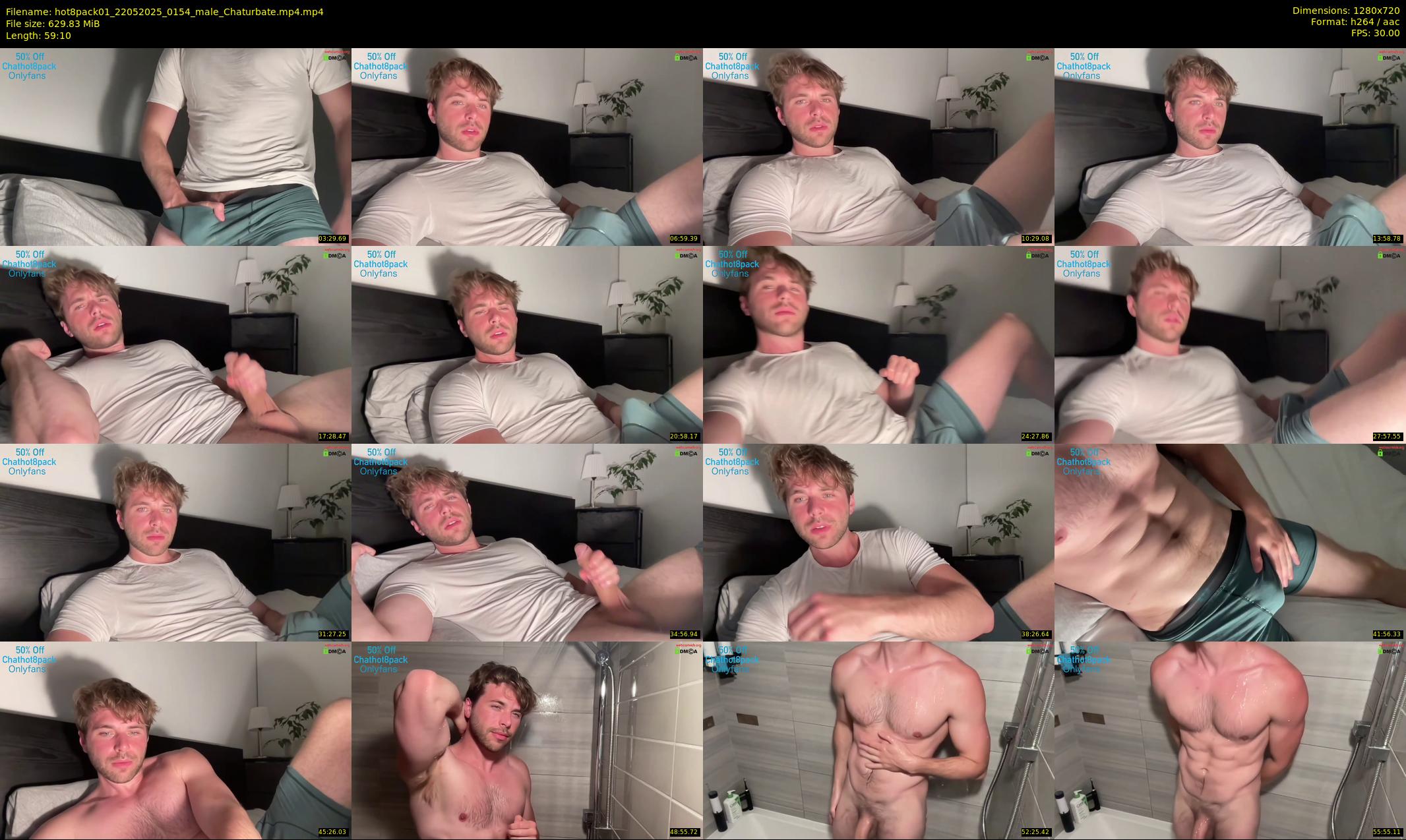 hot8pack01 — 60 minute Chaturbate male cam show recording, 720p, May 22, 2025