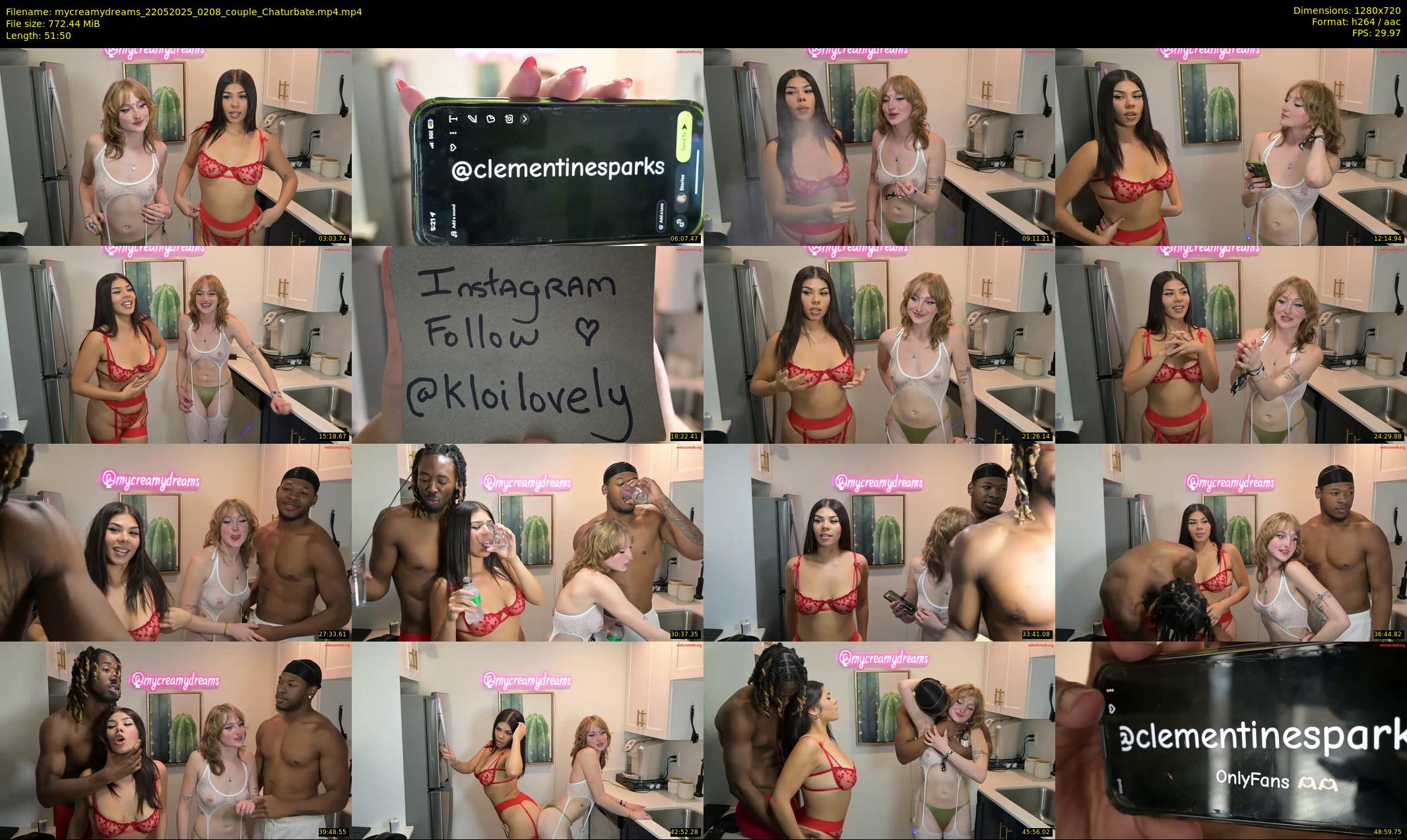 mycreamydreams — 52 minute Chaturbate couple cam show recording, 720p, May 22, 2025