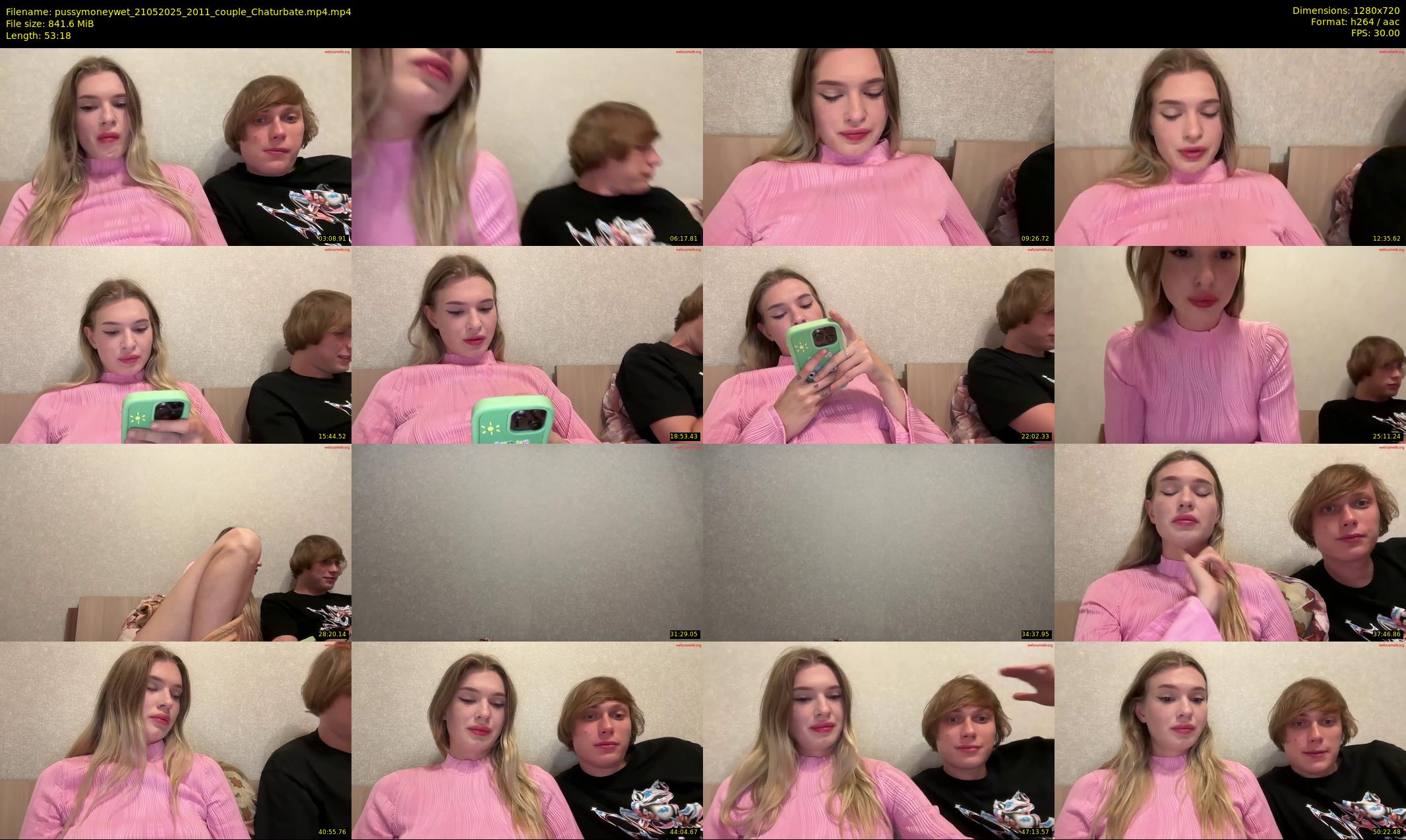 pussymoneywet — 54 minute Chaturbate couple cam show recording, 720p, May 21, 2025