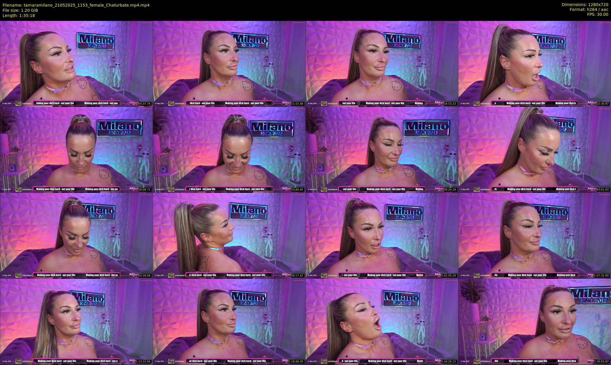 tamaramilano — 96 minute Chaturbate female cam show recording, 720p, May 21, 2025