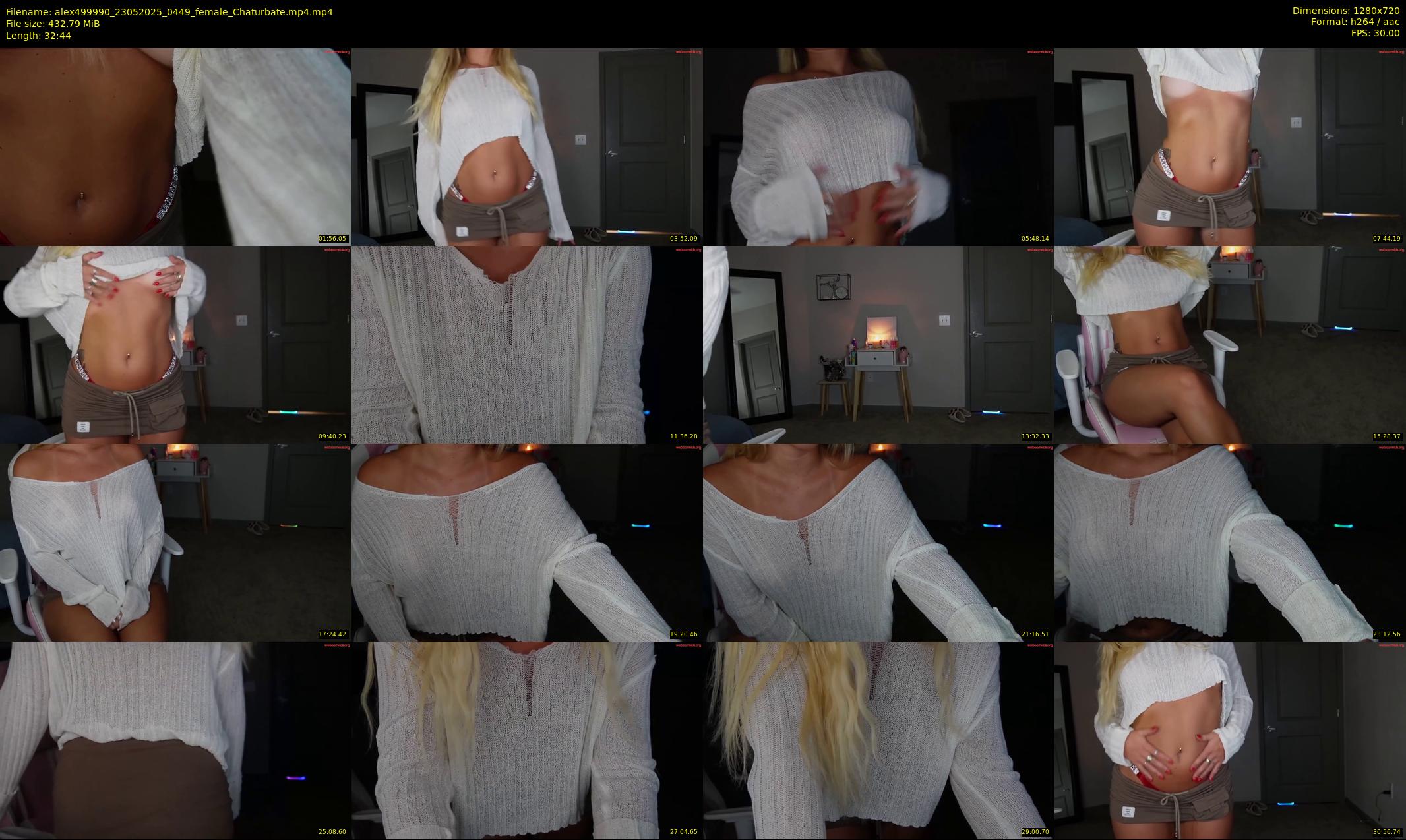 alex499990 — 33 minute Chaturbate female cam show recording, 720p, May 23, 2025
