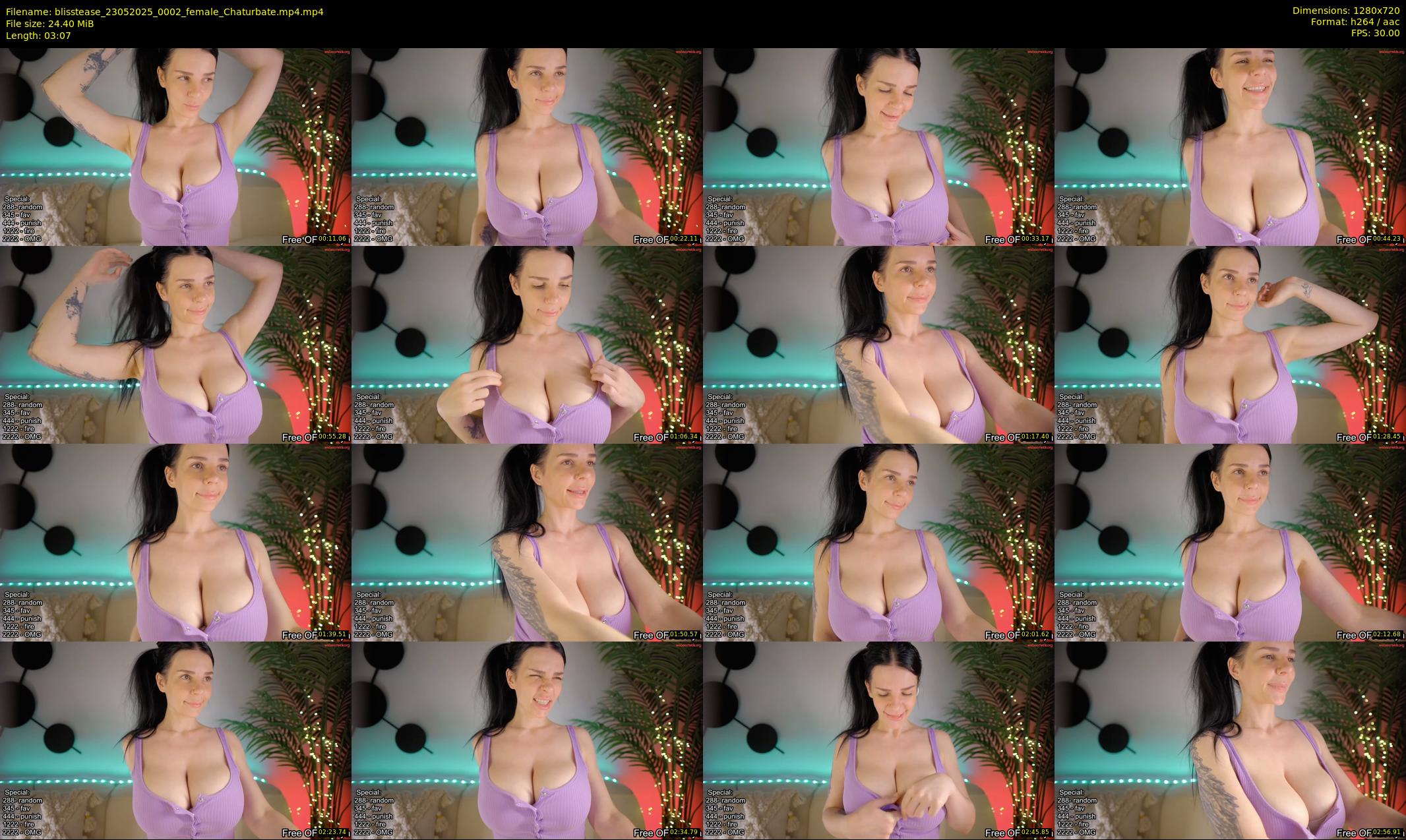 blisstease — 4 minute Chaturbate female cam show recording, 720p, May 23, 2025