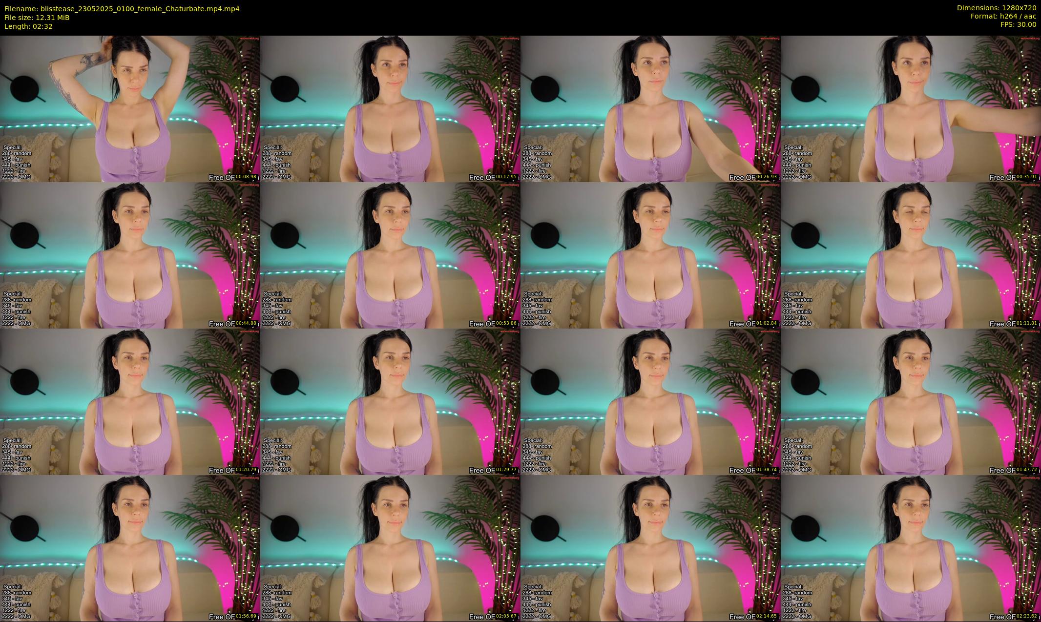 blisstease — 3 minute Chaturbate female cam show recording, 720p, May 23, 2025